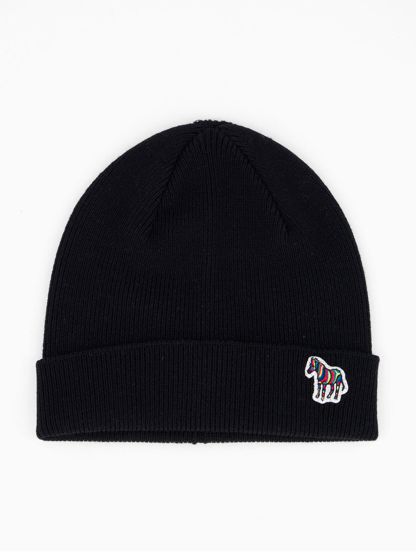 PS PAUL SMITH Zebra Knitted Beanie - Black