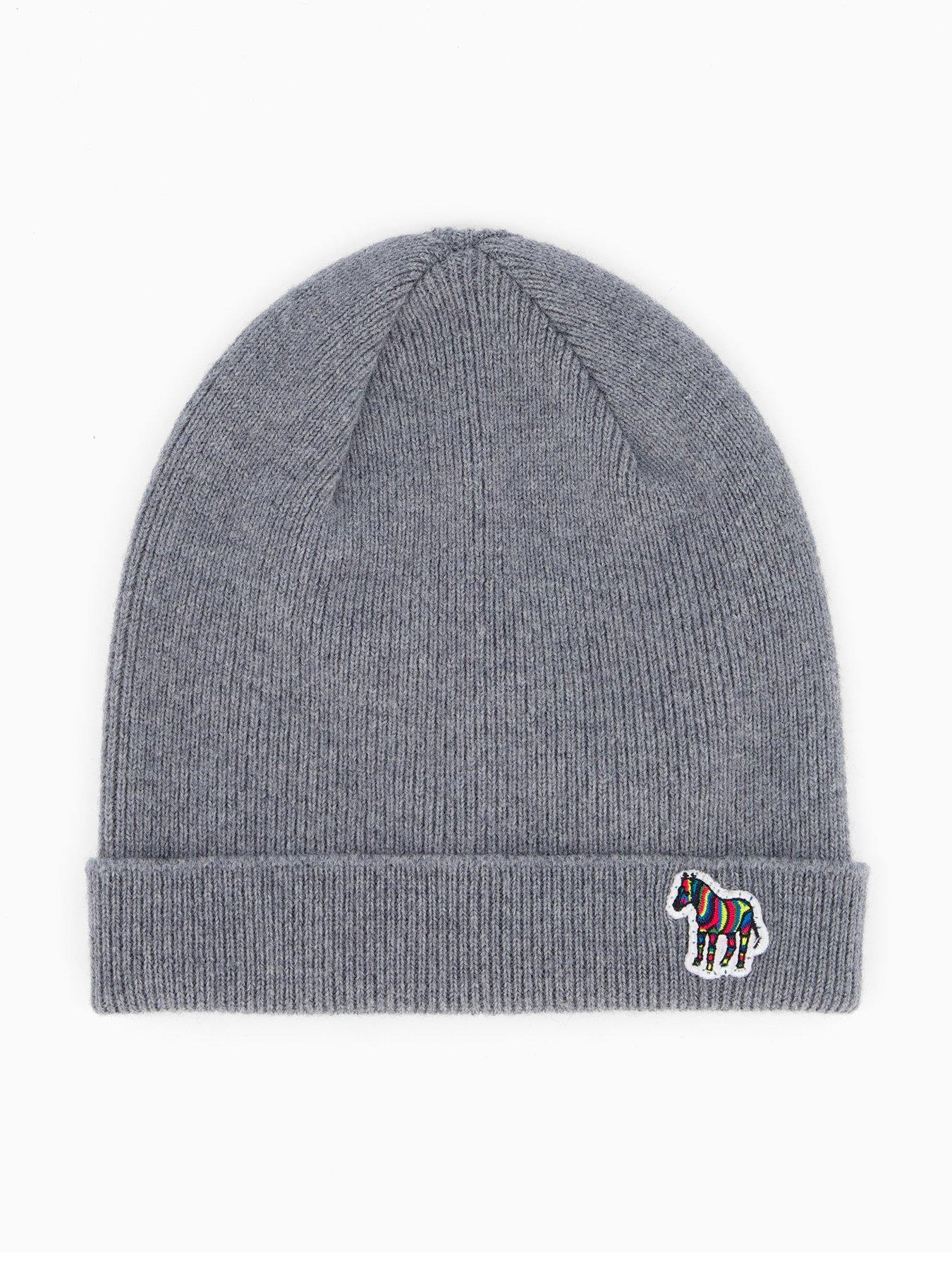 PS PAUL SMITH Zebra Knitted Beanie - Grey