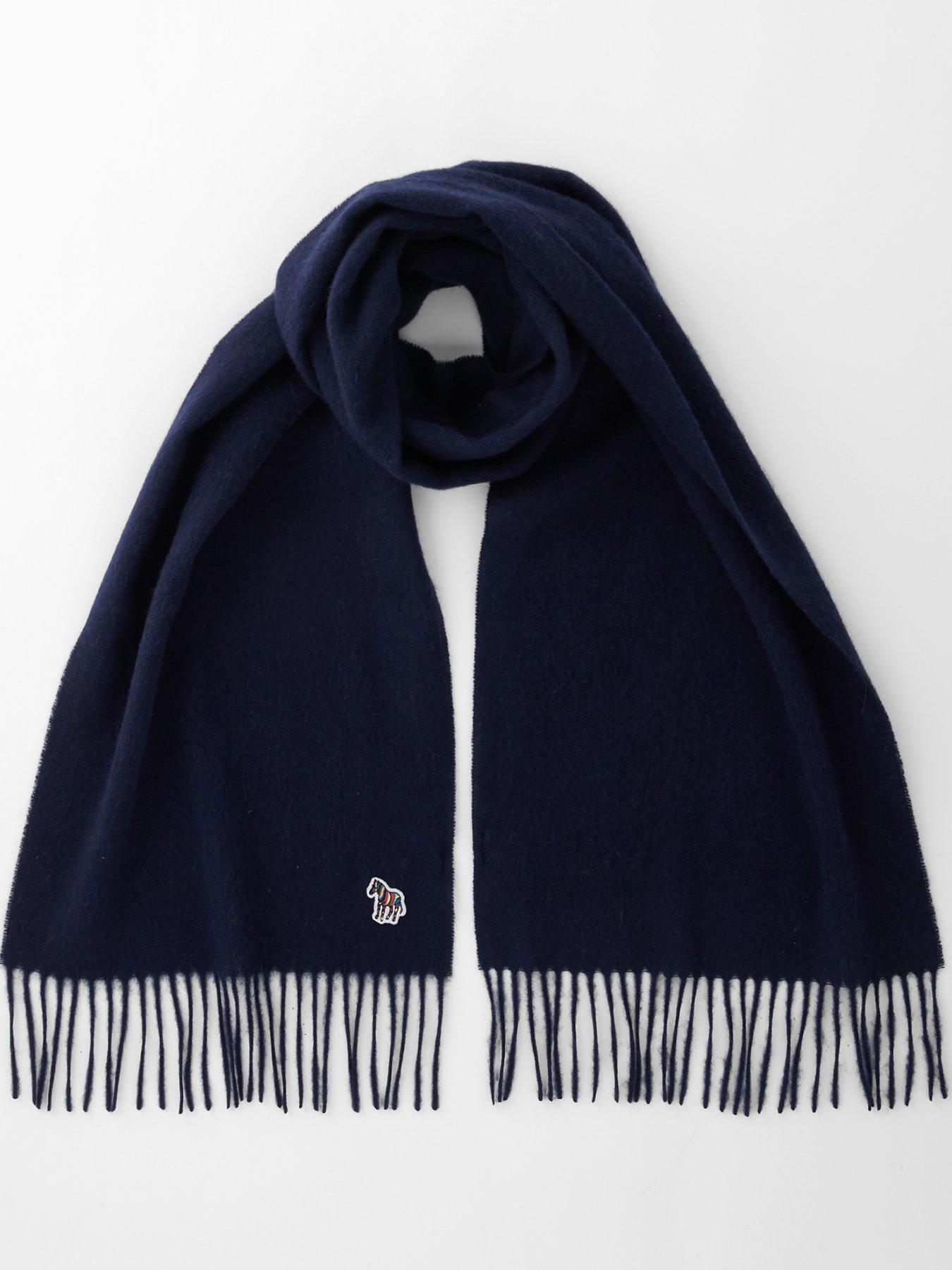 ps-paul-smith-mens-zebra-logo-scarf-navyfront