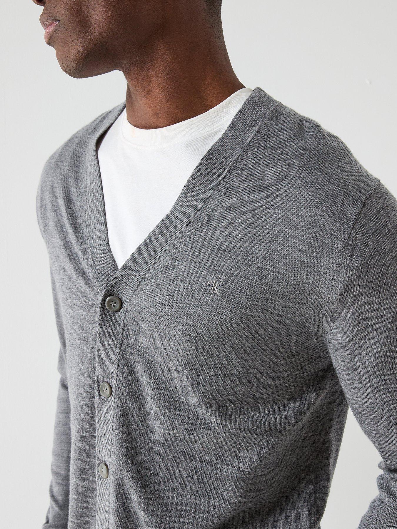 calvin-klein-merino-knitted-cardigan-greyoutfit