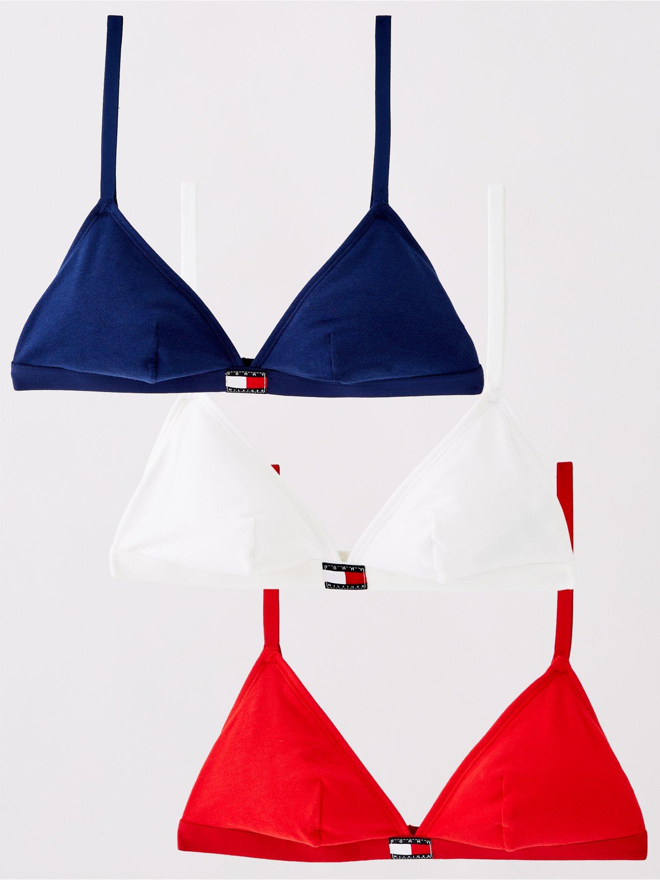 Image 1 of 6 of Tommy Hilfiger 3 Pack Triangle Bralettes - Multi