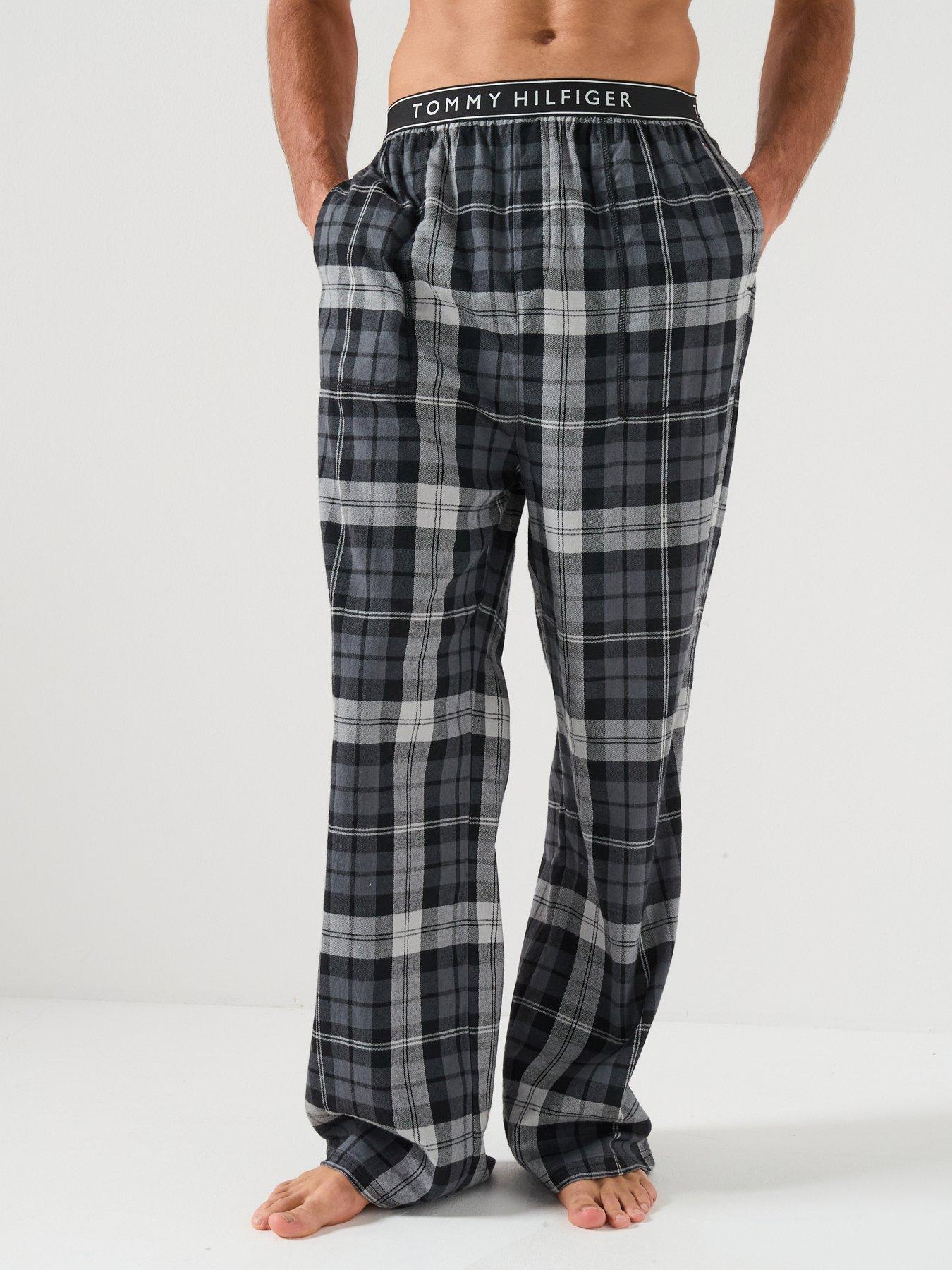 tommy-hilfiger-check-flannel-pyjama-pants-dark-greyfront
