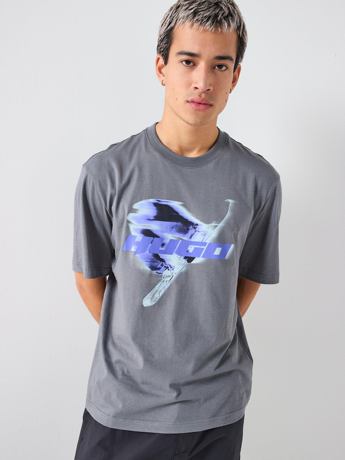 HUGO Narolix Regular Fit T-Shirt - Grey
