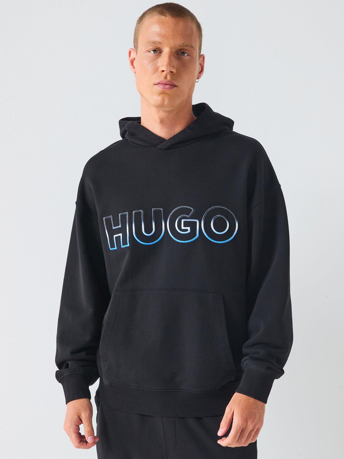 Image 1 of 6 of HUGO Nogudi Regular Fit Overhead Hoodie - Black