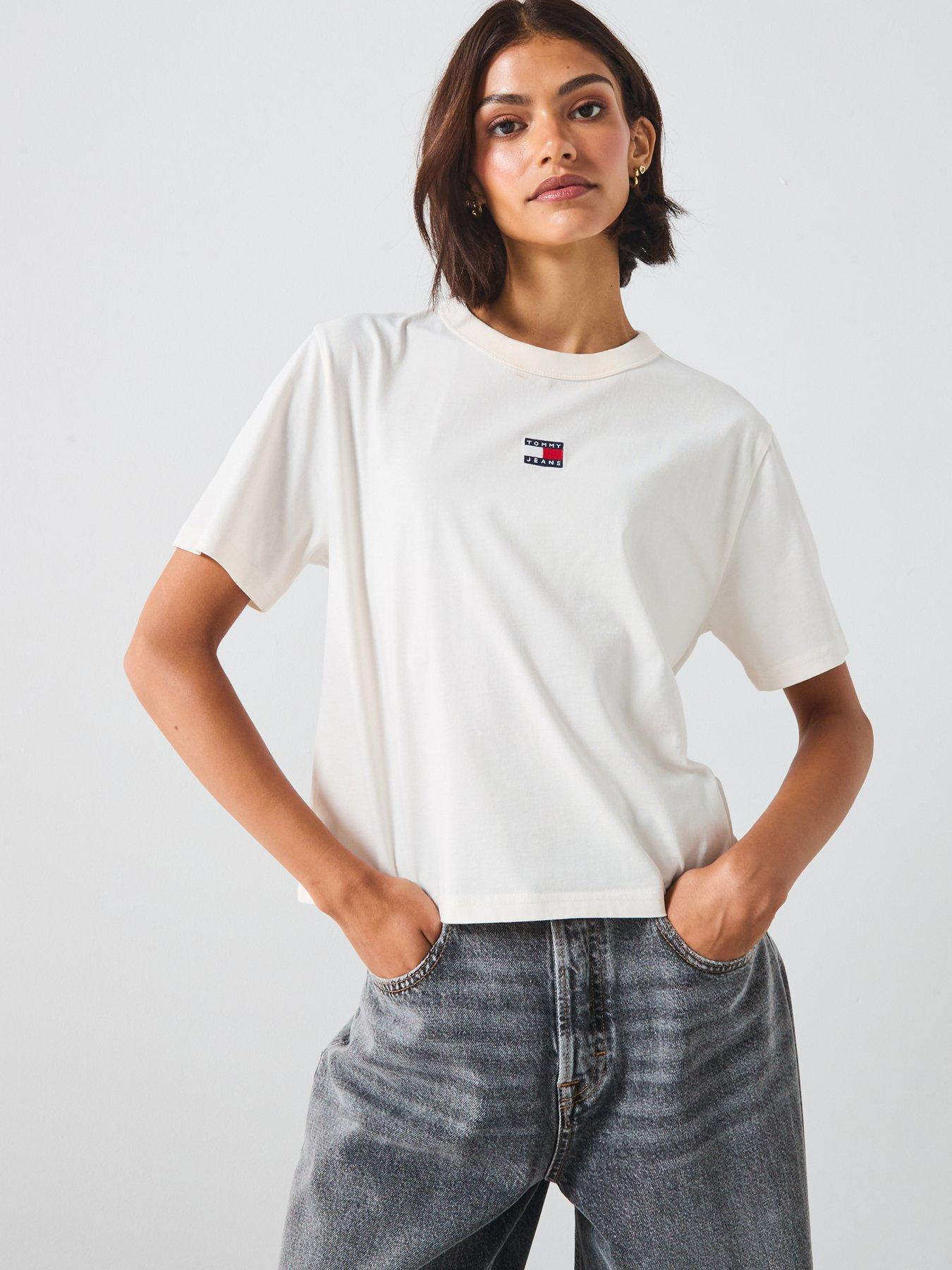 Image 1 of 6 of Tommy Jeans Logo T-Shirt - White