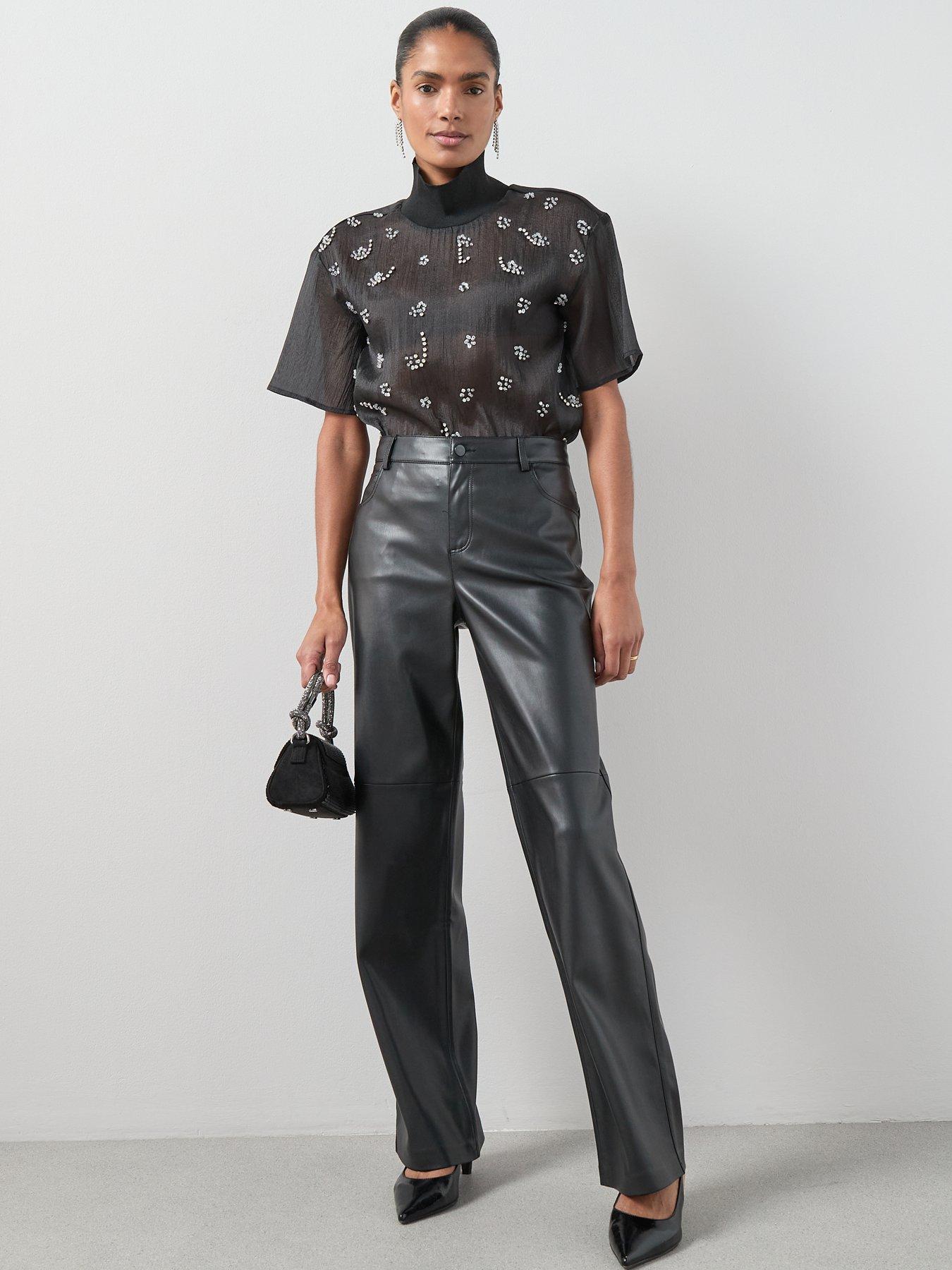 the-very-collection-funnel-neck-sheer-embellished-blousenbsp-blackback