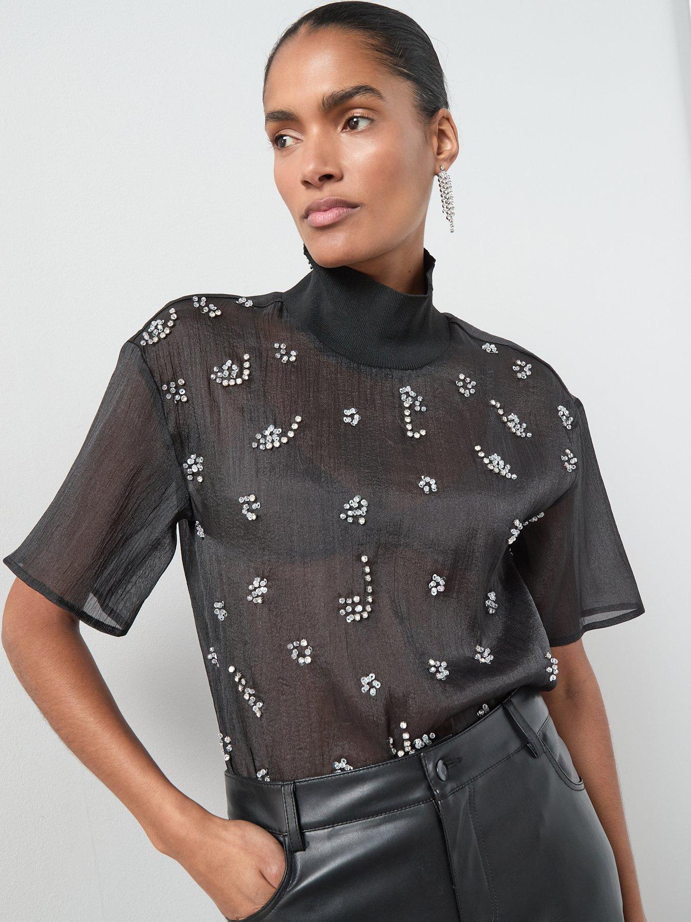 the-very-collection-funnel-neck-sheer-embellished-blousenbsp-blackdetail