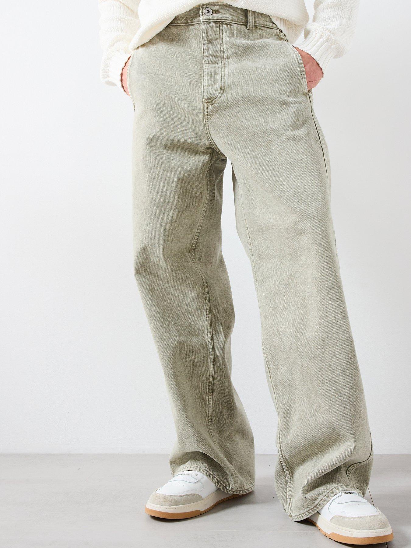 HUGO Kaylan Loose Baggy Fit Jeans - Khaki