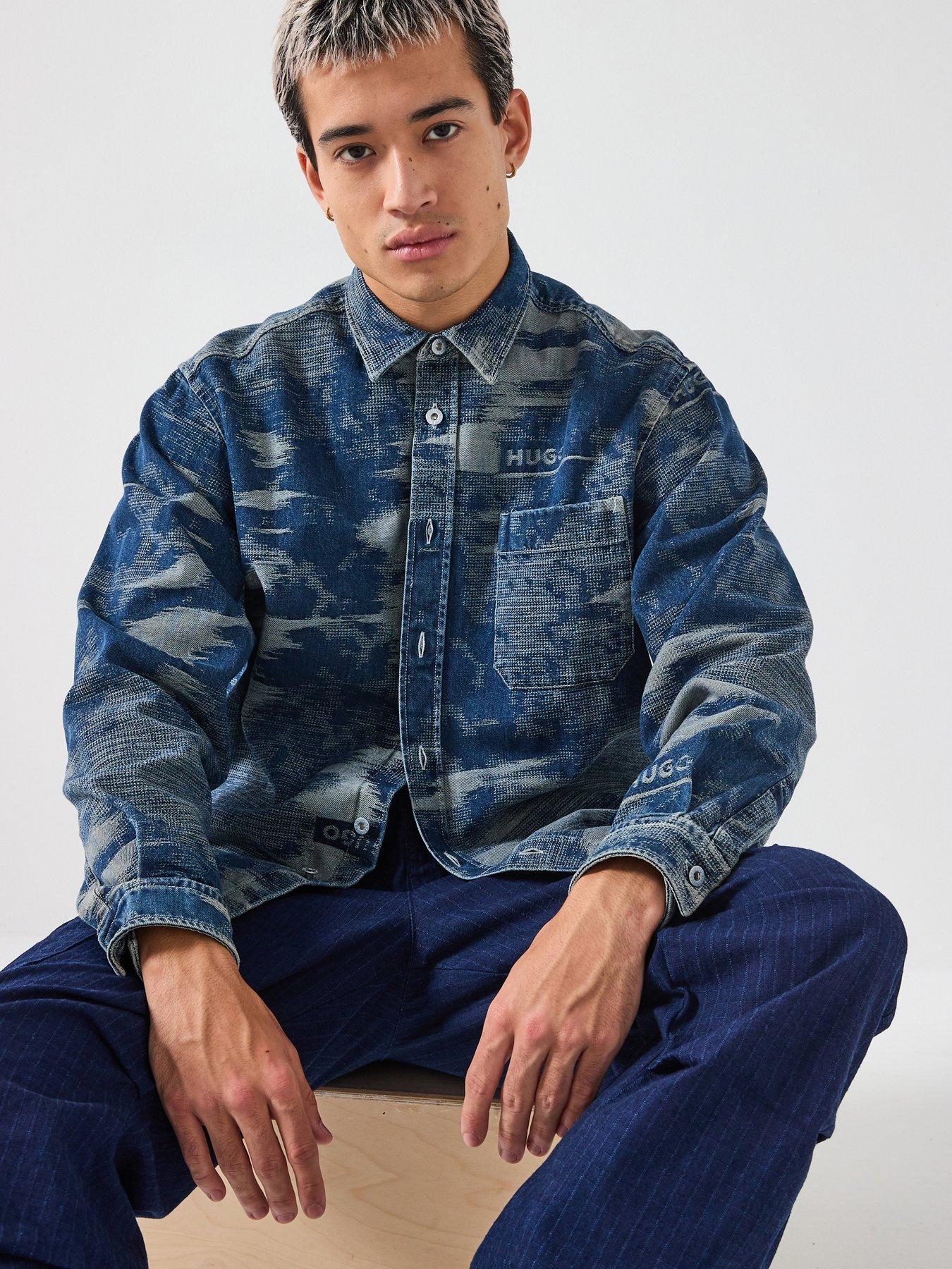 HUGO Ebalto Oversized Fit Shirt - Dark Wash