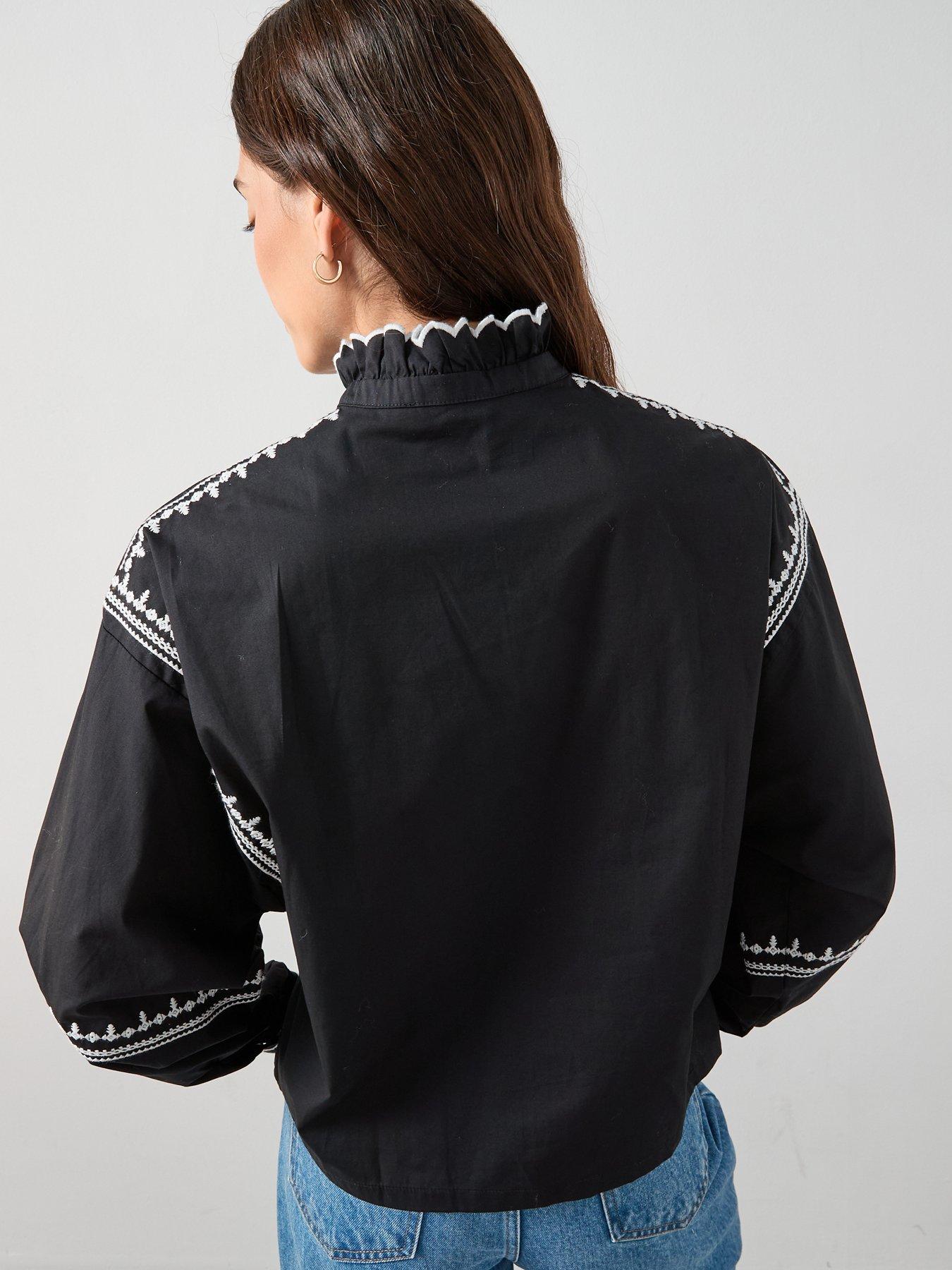 the-very-collection-scallop-trim-button-through-blouse-blackstillFront