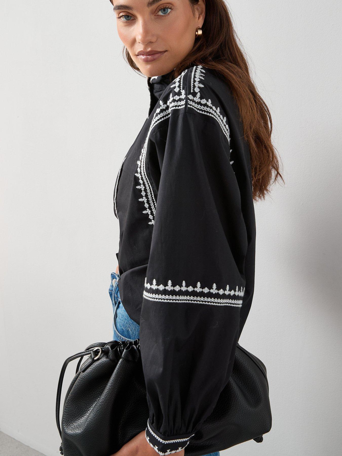 the-very-collection-scallop-trim-button-through-blouse-blackdetail