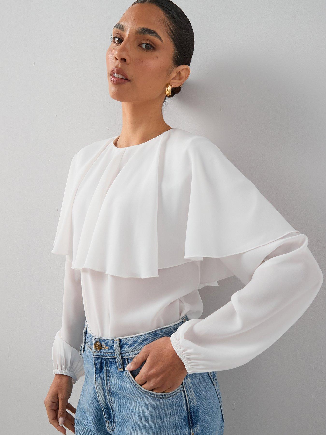 The Very Collection Cape Detail Blouse - Cream