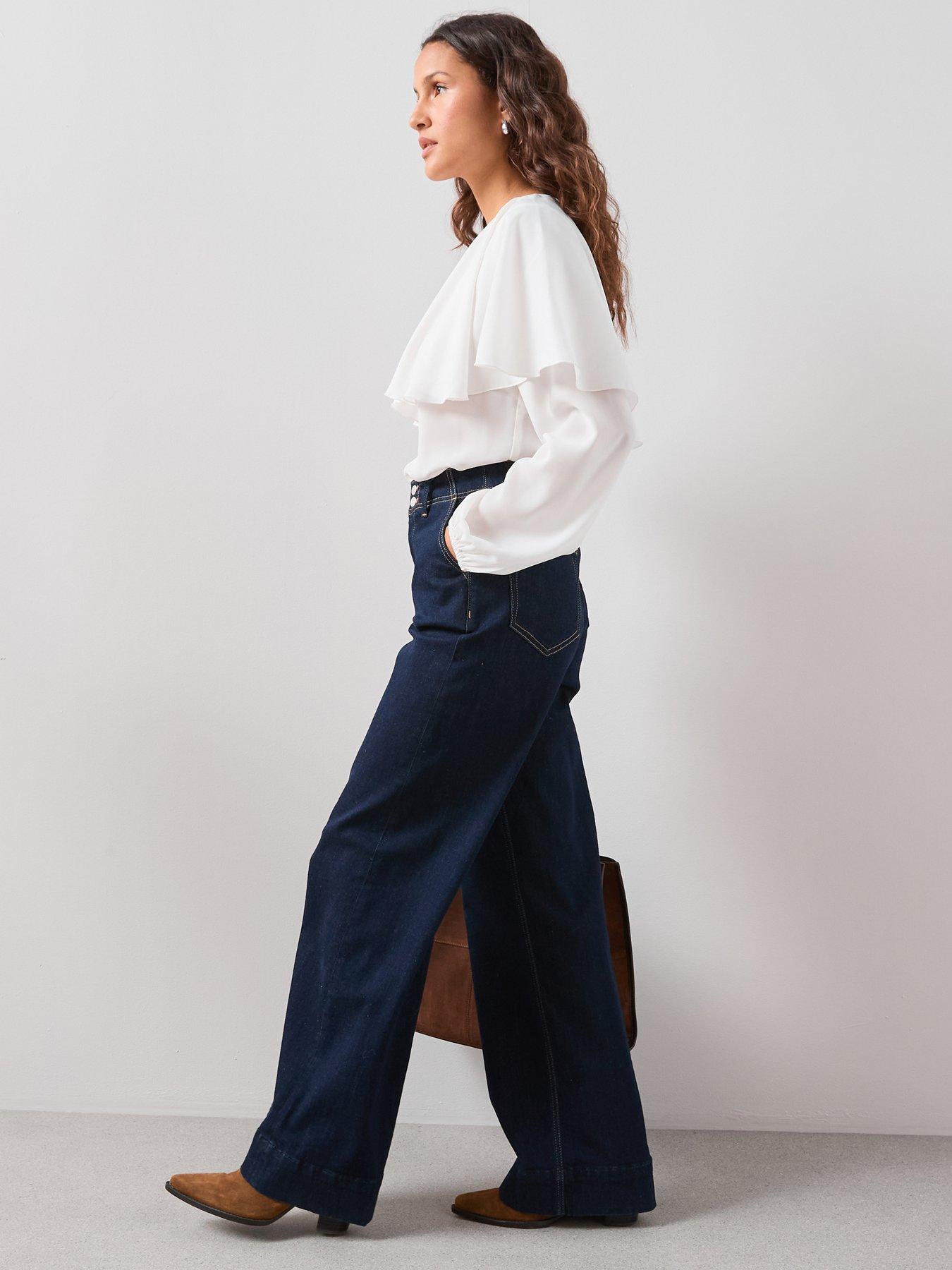 Image 3 of 7 of The Very Collection Cape Detail Blouse - Cream