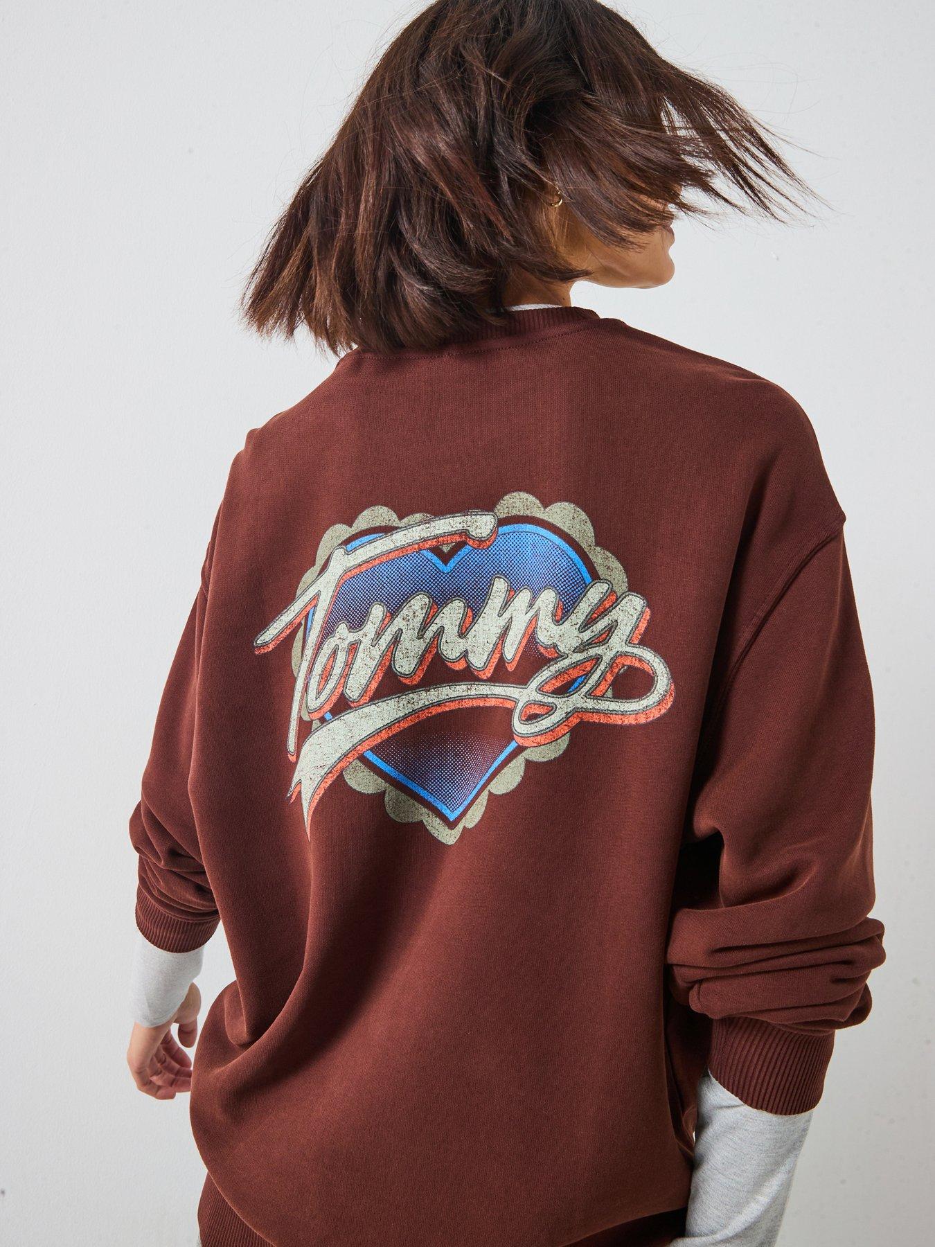 Tommy Jeans Heart Logo Crew Sweater - Brown