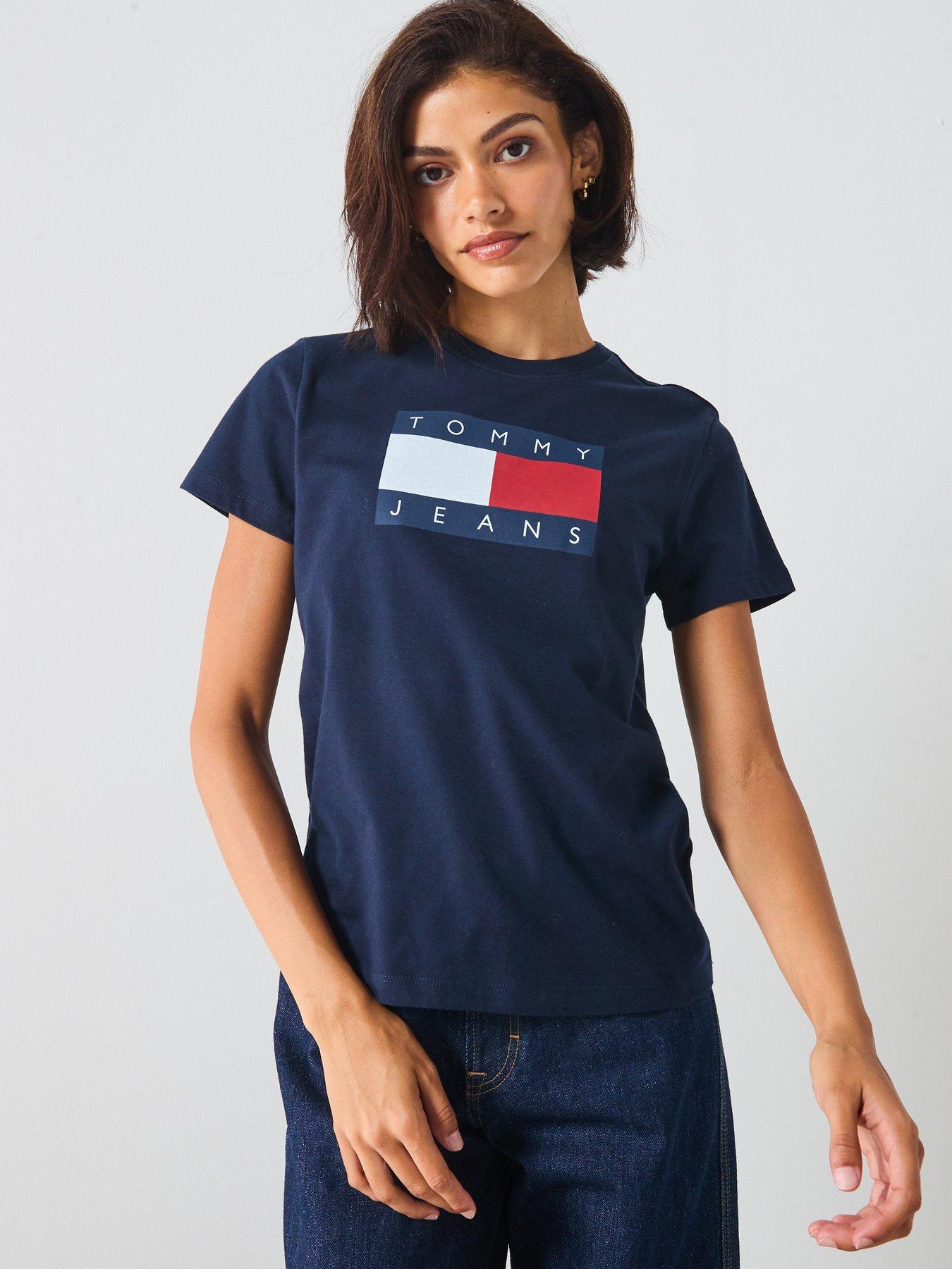 Tommy Jeans Flag Short Sleeve T-Shirt - Blue