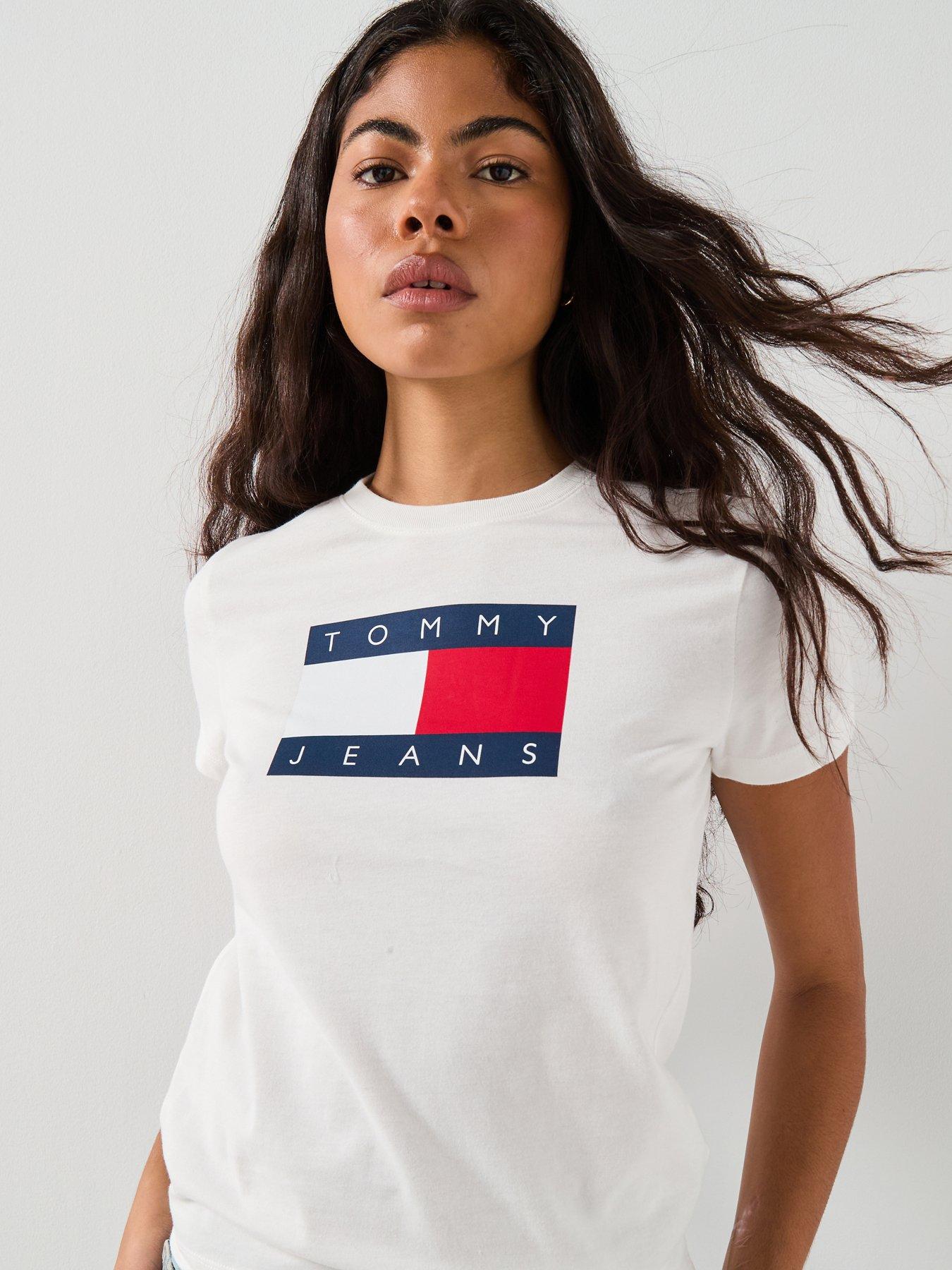 tommy-jeans-flag-short-sleeve-t-shirt-beige