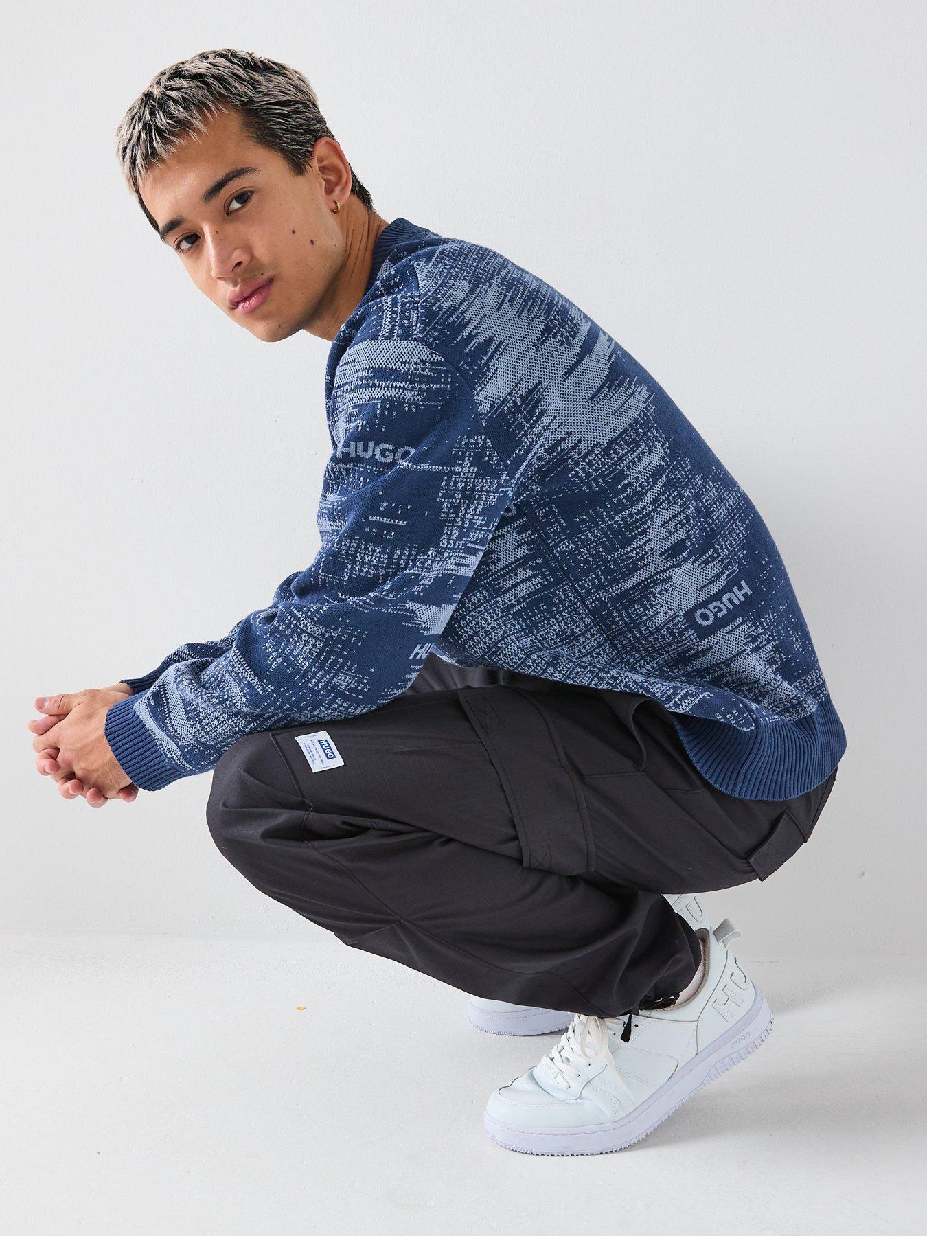 HUGO Sorbas Relaxed Fit Knitted Jumper - Dark Wash