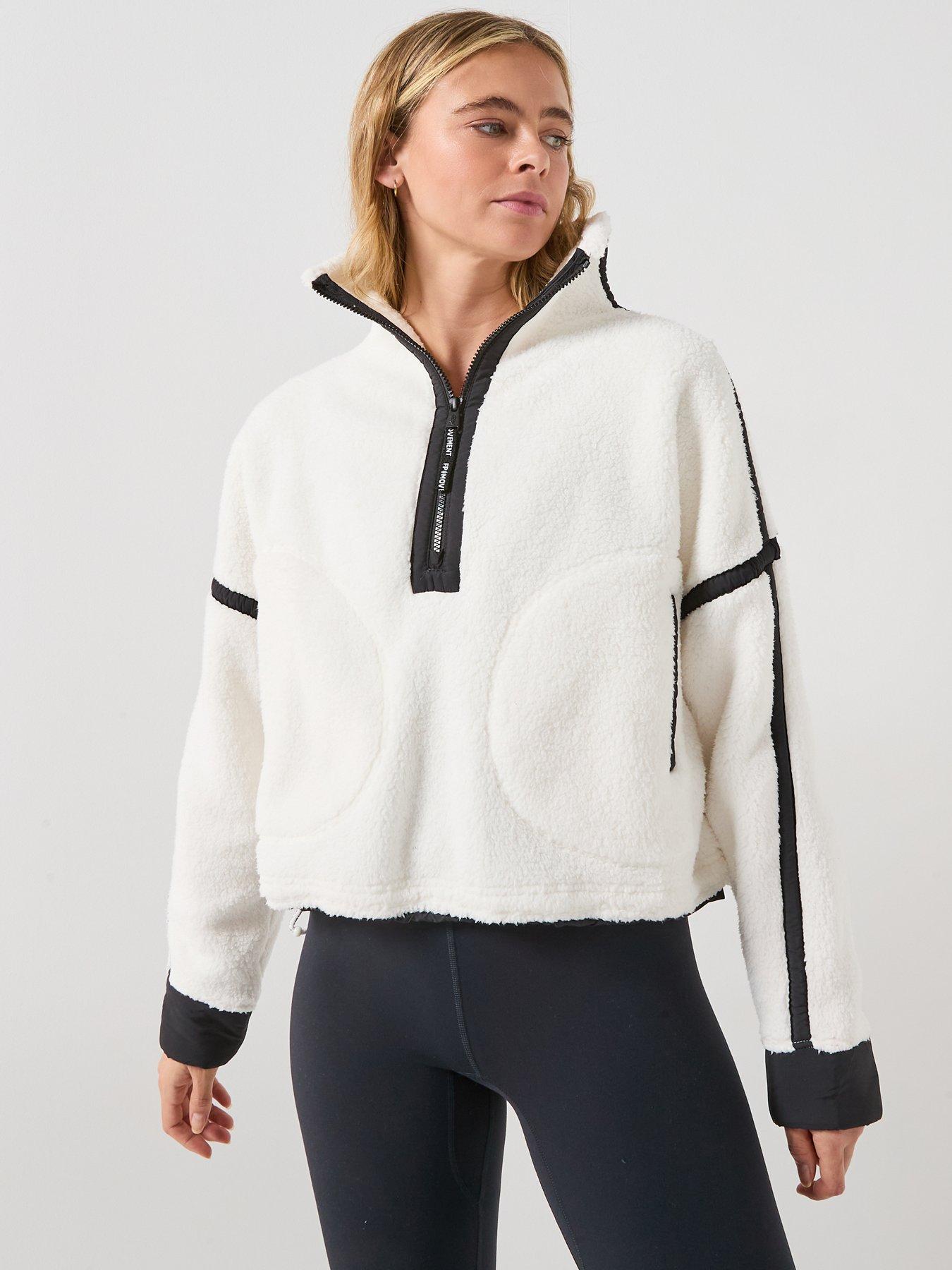 FP Movement Womens Training Mountain High 1/2 Zip Fleece - White