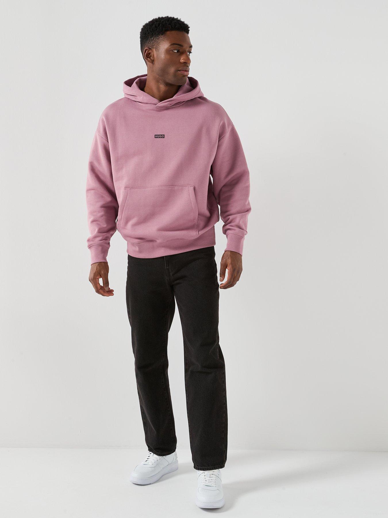 Image 3 of 6 of HUGO Nazardo Loose Fit Overhead Hoodie - Dark Pink