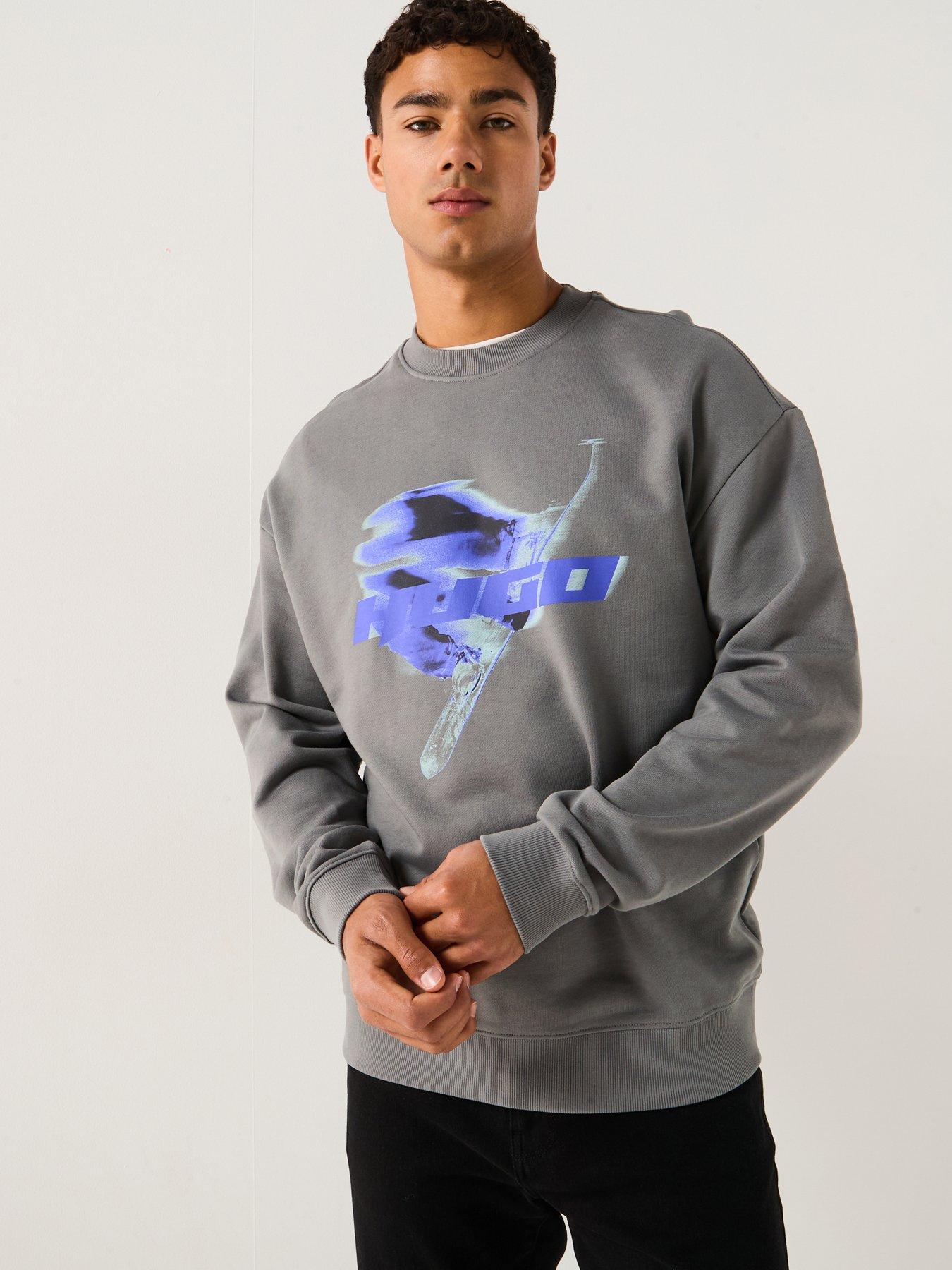 HUGO Nifterix Regular Fit Crew Sweatshirt - Grey