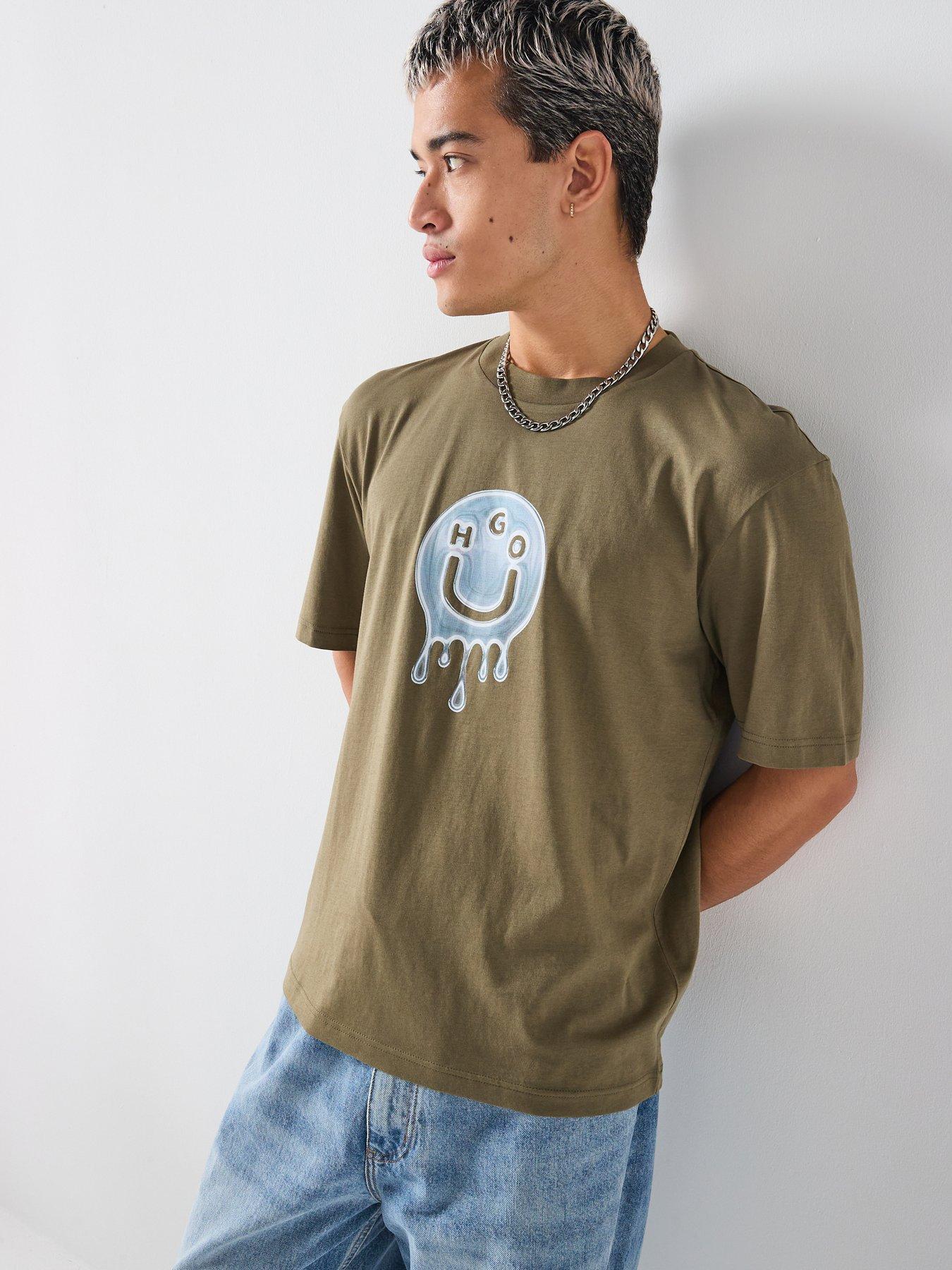 HUGO Nedirix Regular Fit T-Shirt - Khaki