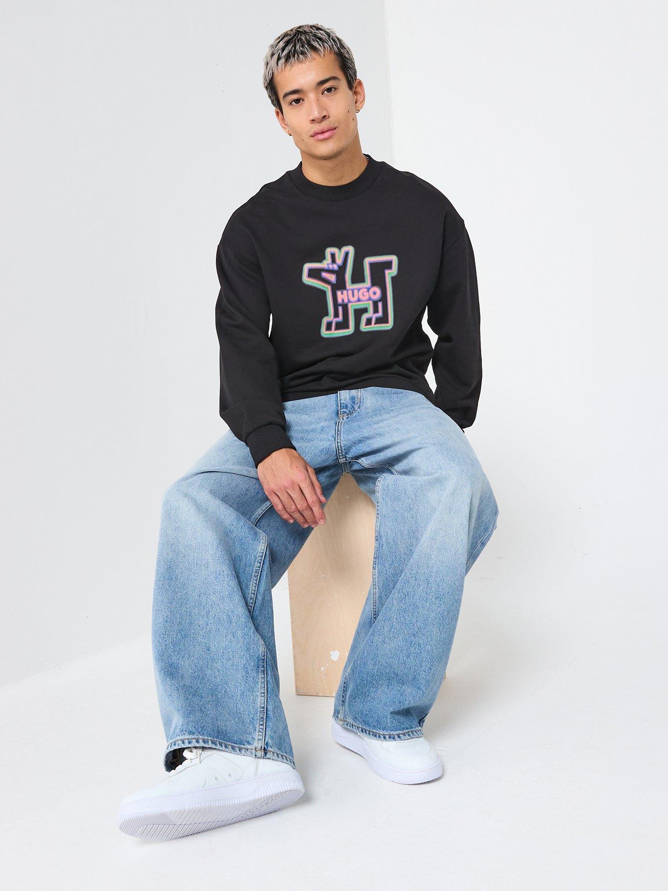 HUGO Newirex Regular Fit Crew Sweat - Black