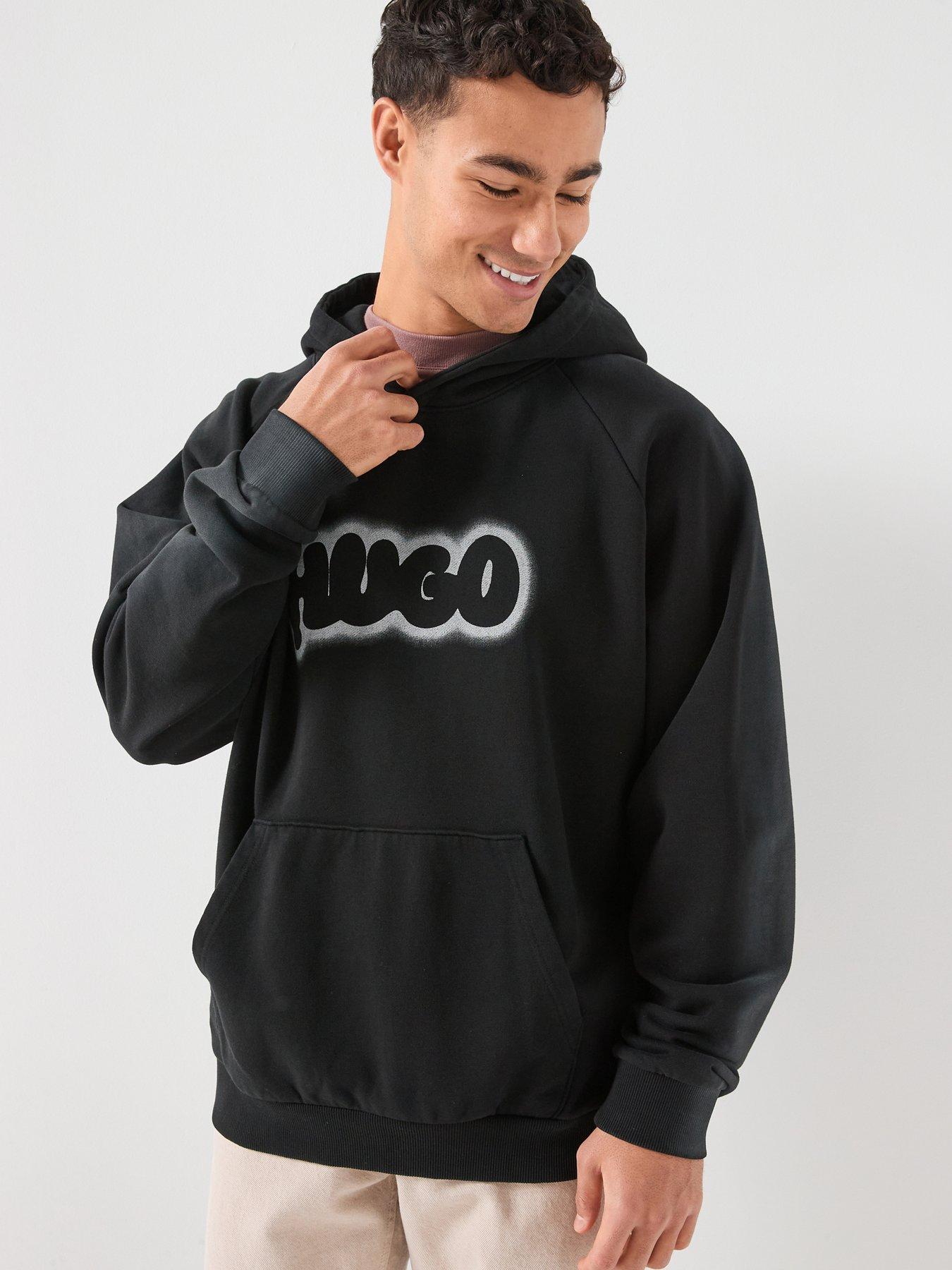 HUGO Nuneony Loose Fit Overhead Hoodie - Black