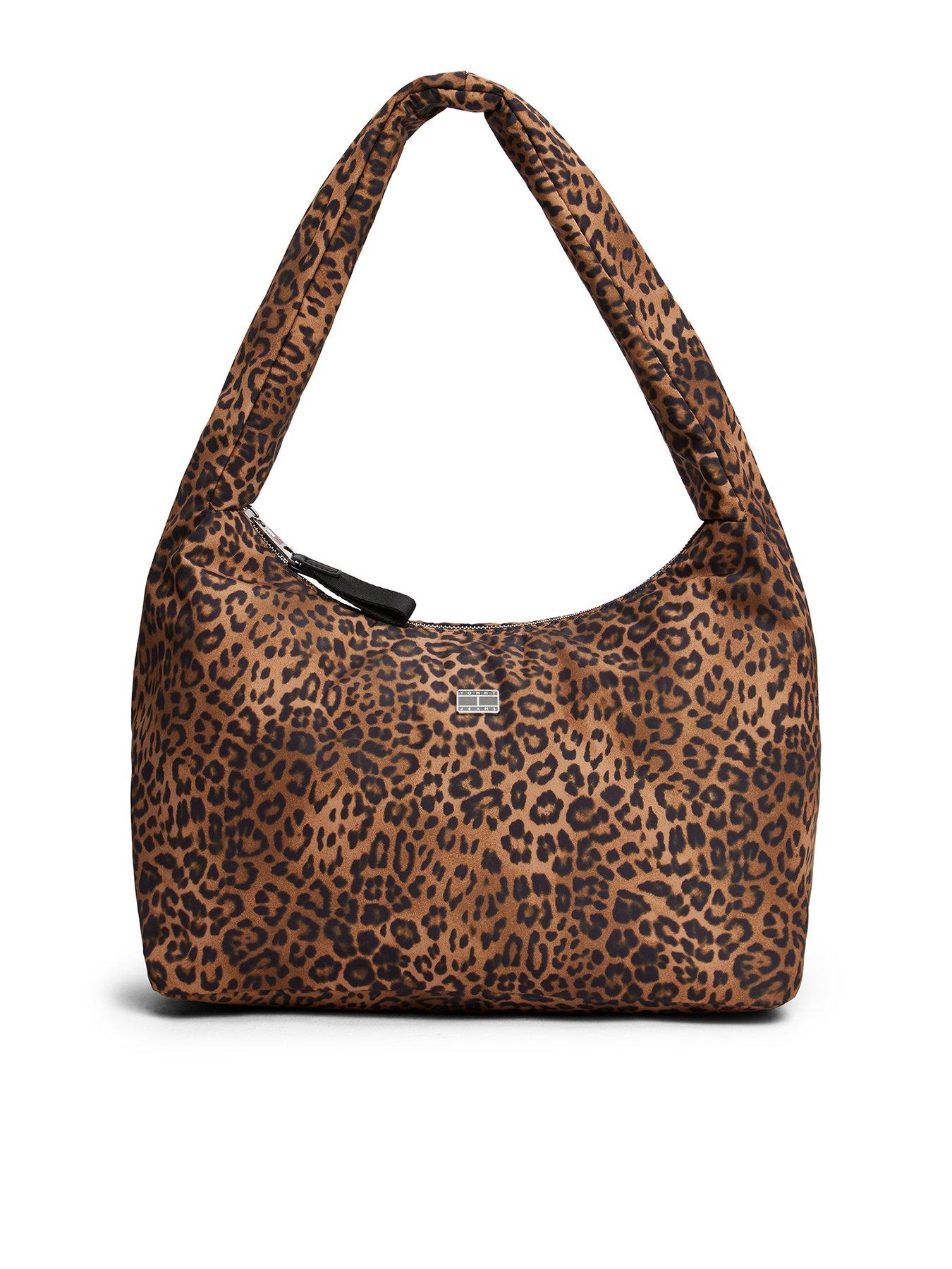 Tommy Jeans Leopard Print Hobo Shoulder Bag - Brown