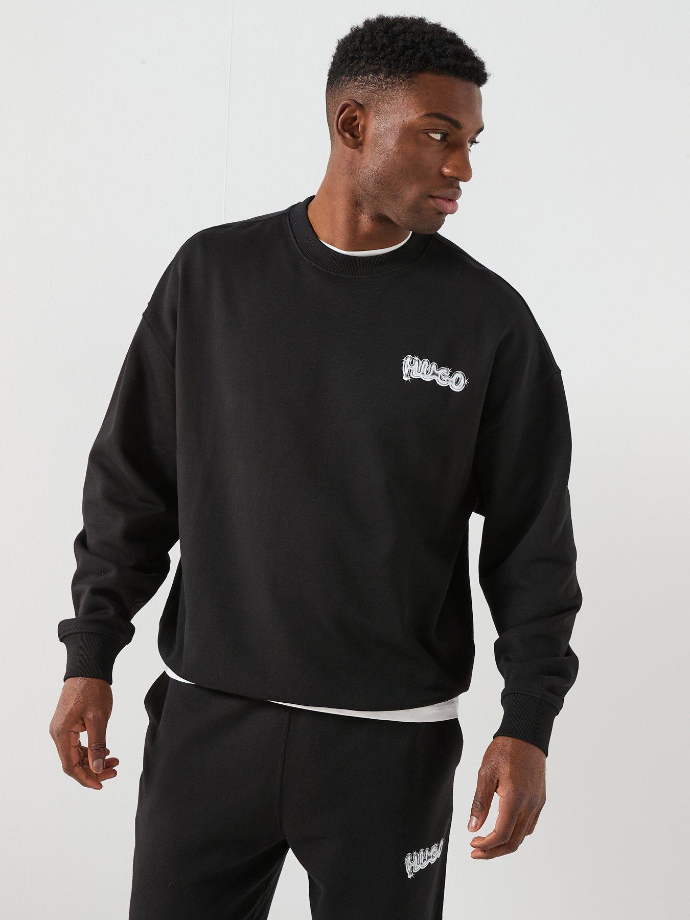 HUGO Nyrocrew Loose Fit Crew Sweat - Black