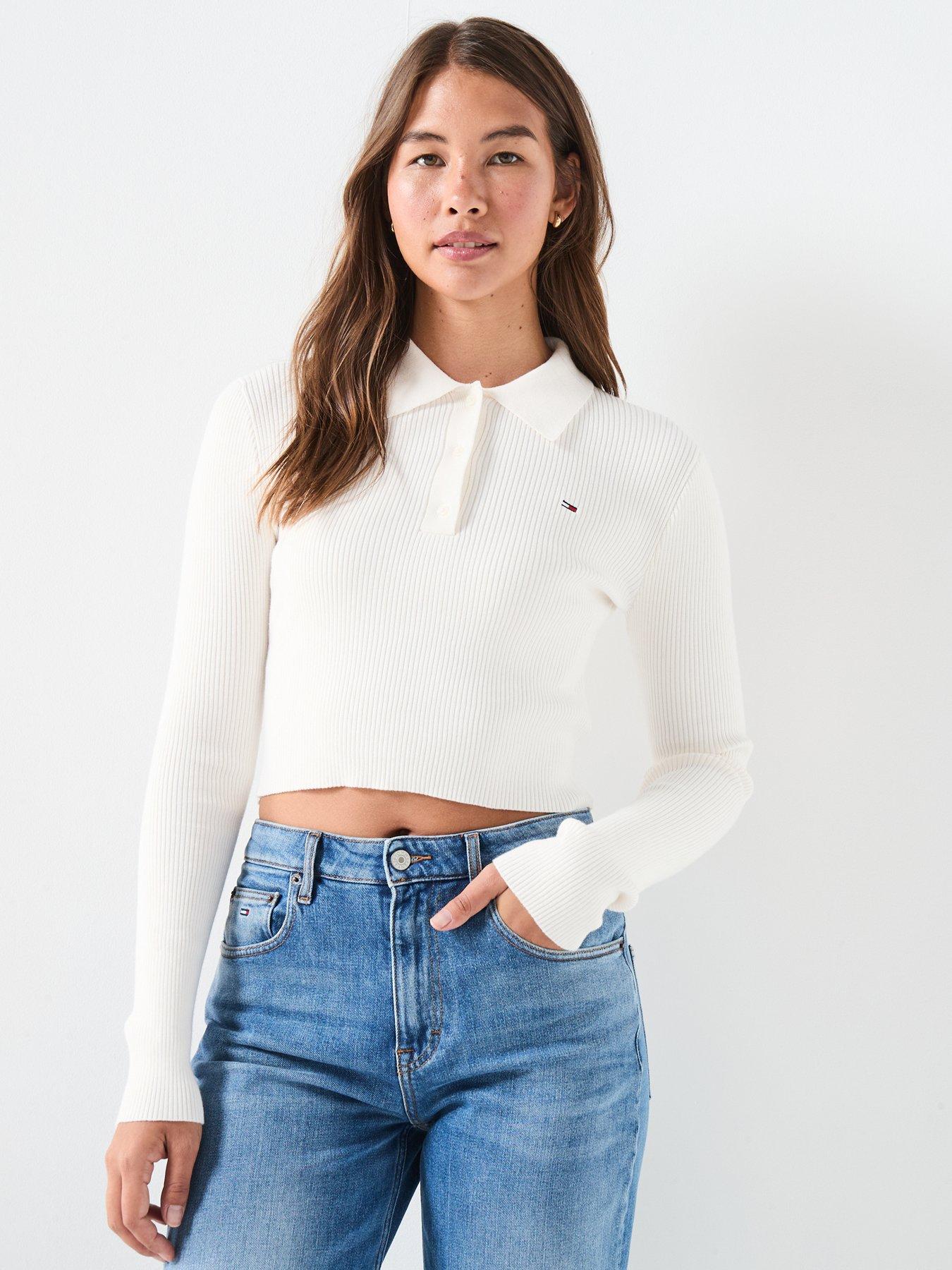 Tommy Jeans Essential Polo Sweater - White
