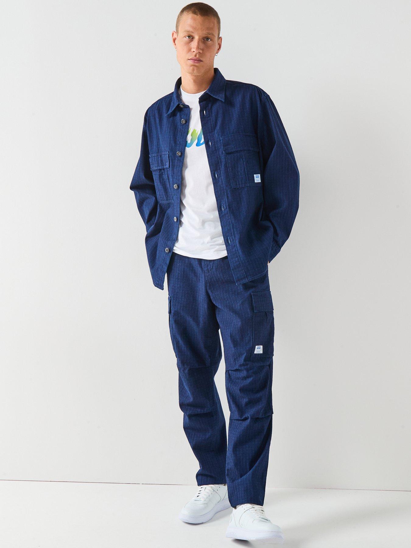 hugo-relaxed-fit-cargo-trousers-in-denim-look-ripstop-blueback
