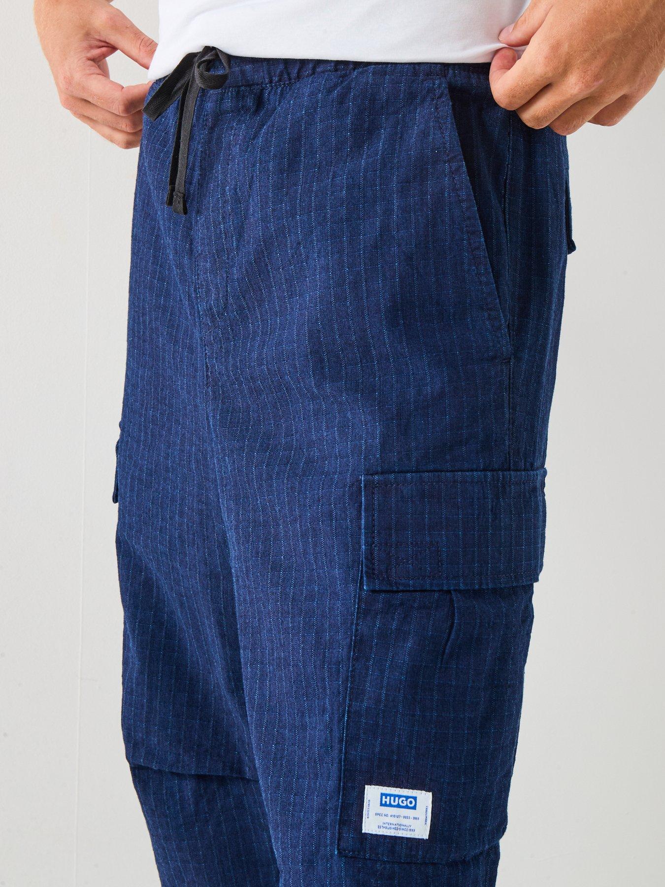 hugo-relaxed-fit-cargo-trousers-in-denim-look-ripstop-blueoutfit