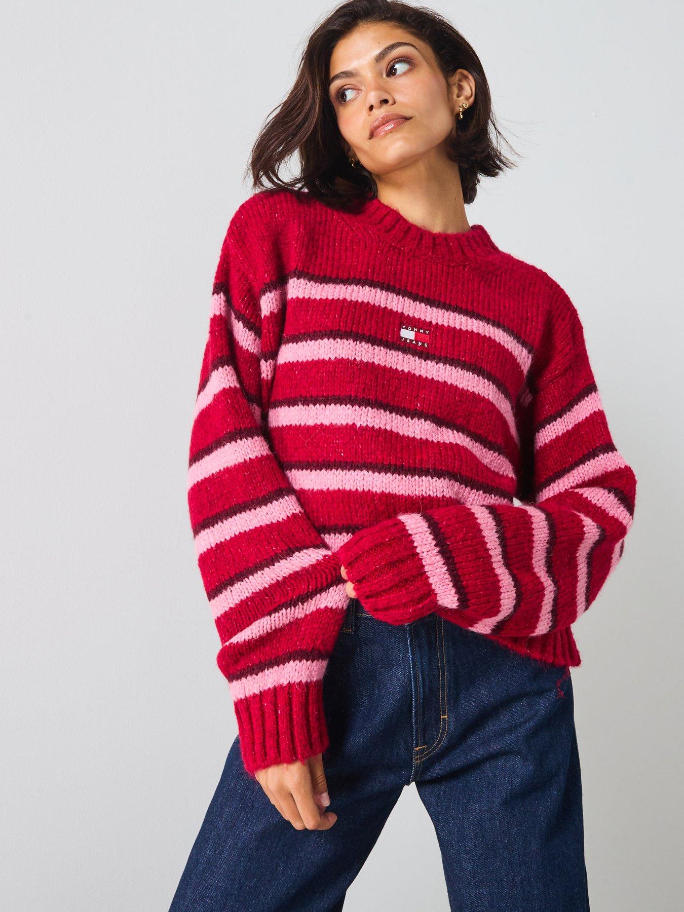 tommy-jeans-badge-detailed-striped-fluffy-jumper-multi