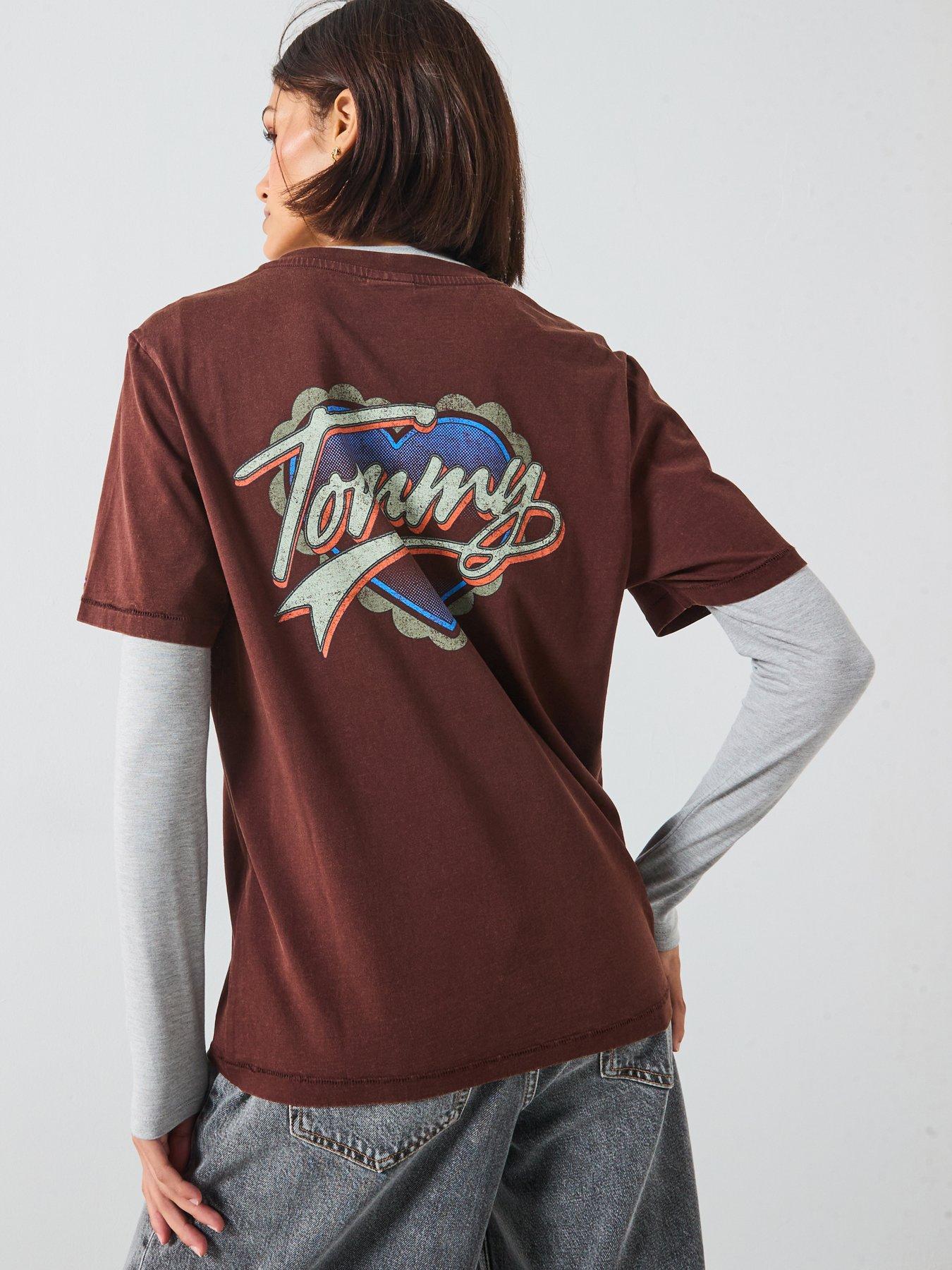 Tommy Jeans Heart Logo Crew T-shirt - Brown