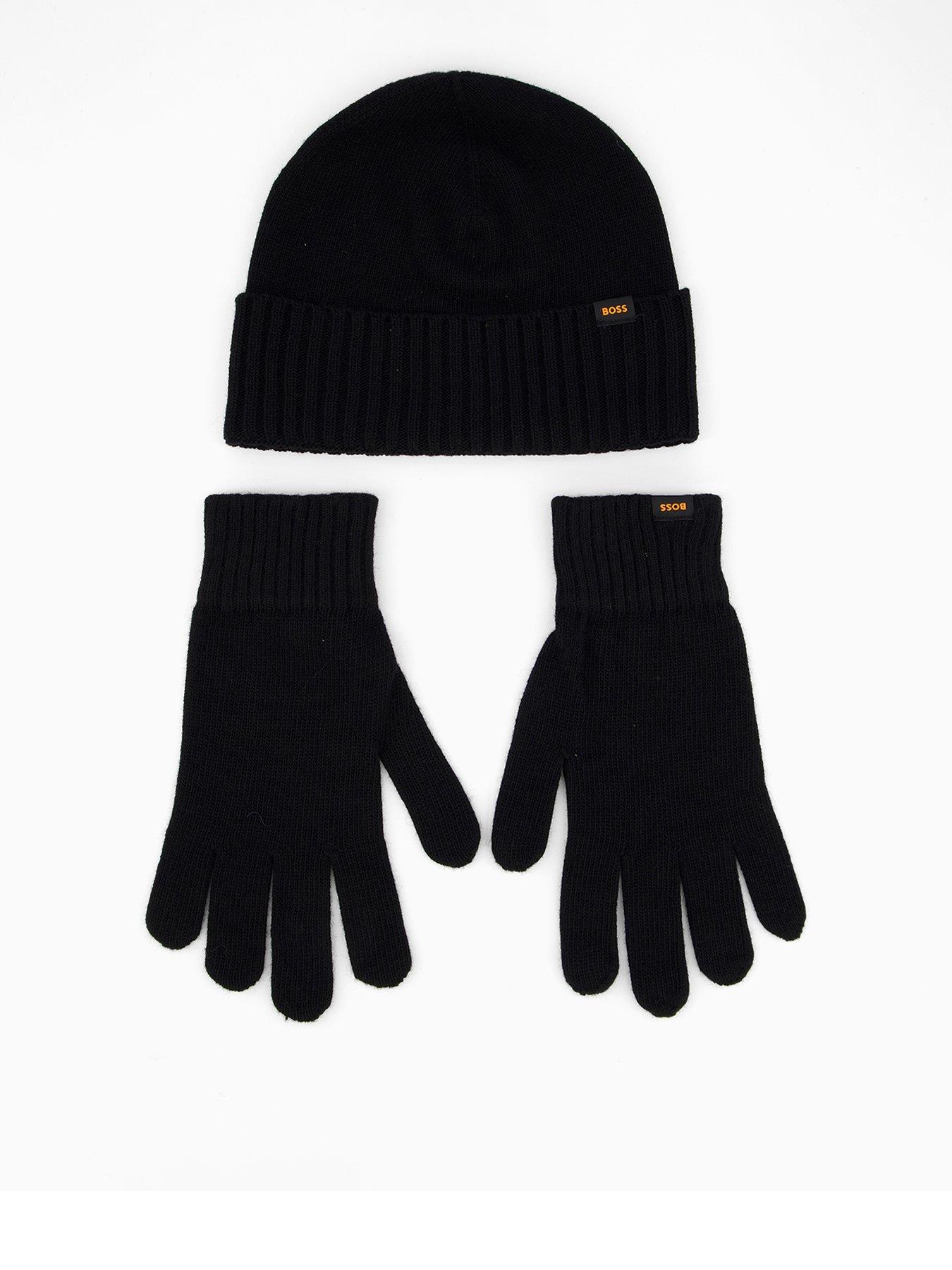 BOSS Kalipso Wool Gloves  &  Hat Gift Set - Black