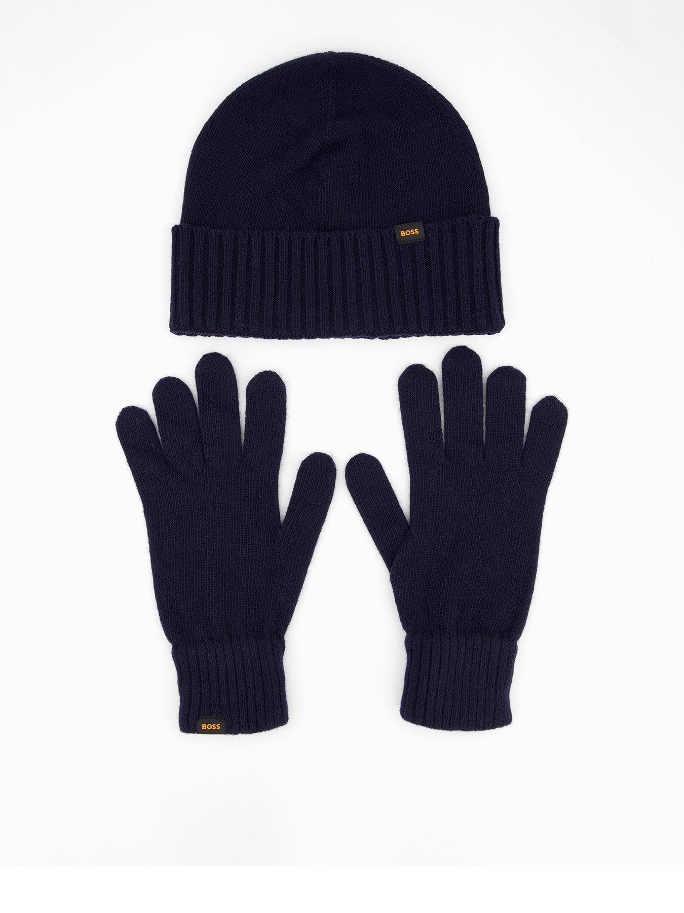 Image 1 of 4 of BOSS Kalipso Wool Gloves &amp; Hat Gift Set - Navy