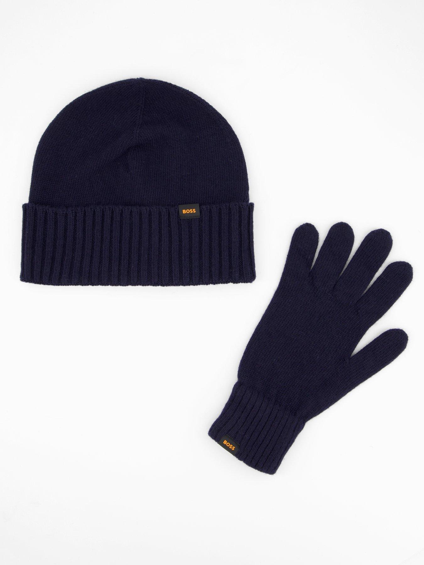 Image 2 of 4 of BOSS Kalipso Wool Gloves &amp; Hat Gift Set - Navy