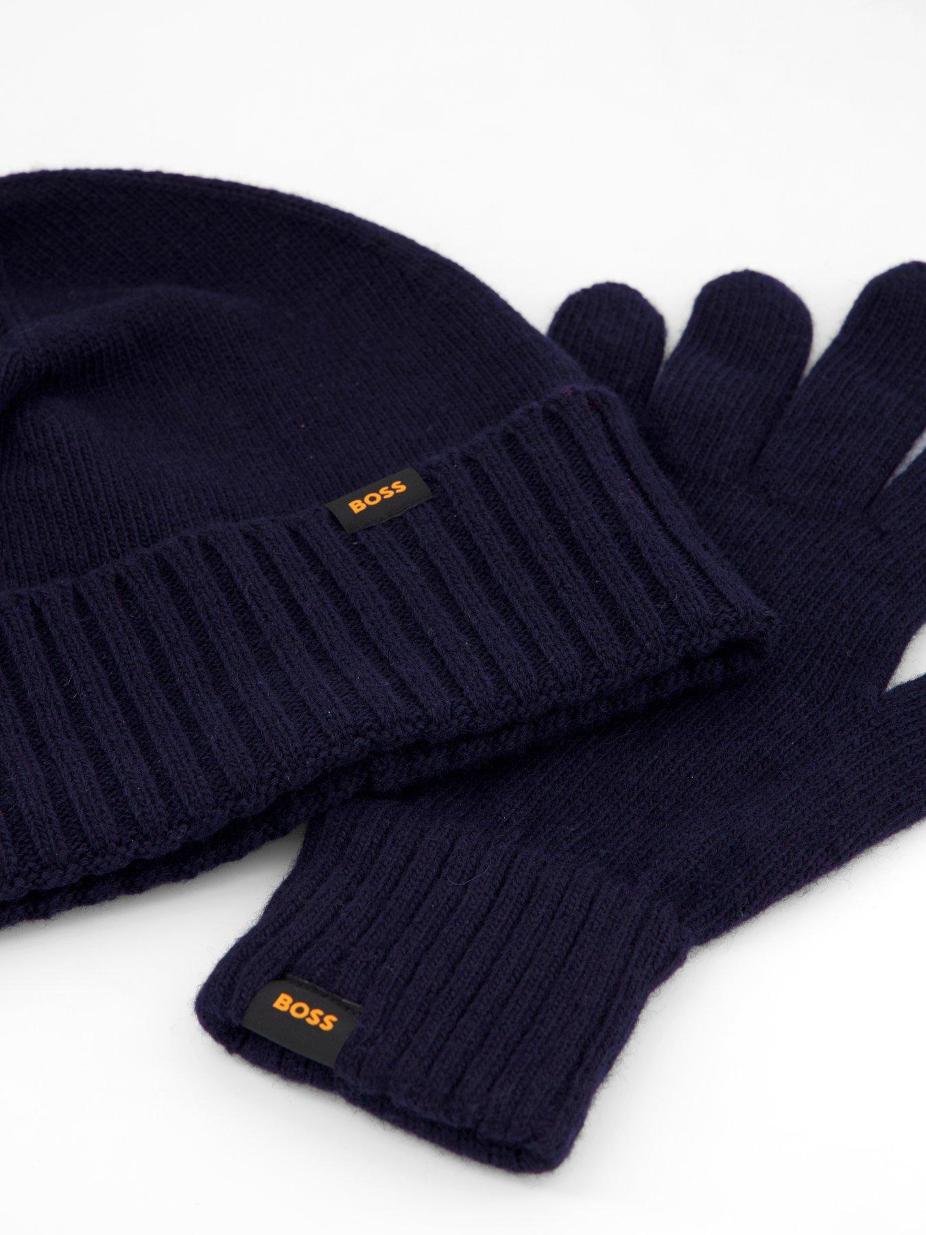 Image 3 of 4 of BOSS Kalipso Wool Gloves &amp; Hat Gift Set - Navy
