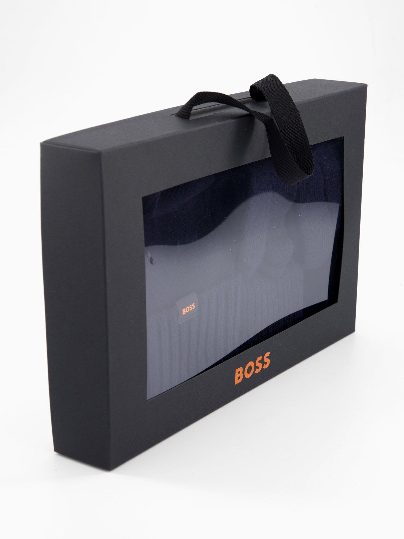 Image 4 of 4 of BOSS Kalipso Wool Gloves &amp; Hat Gift Set - Navy