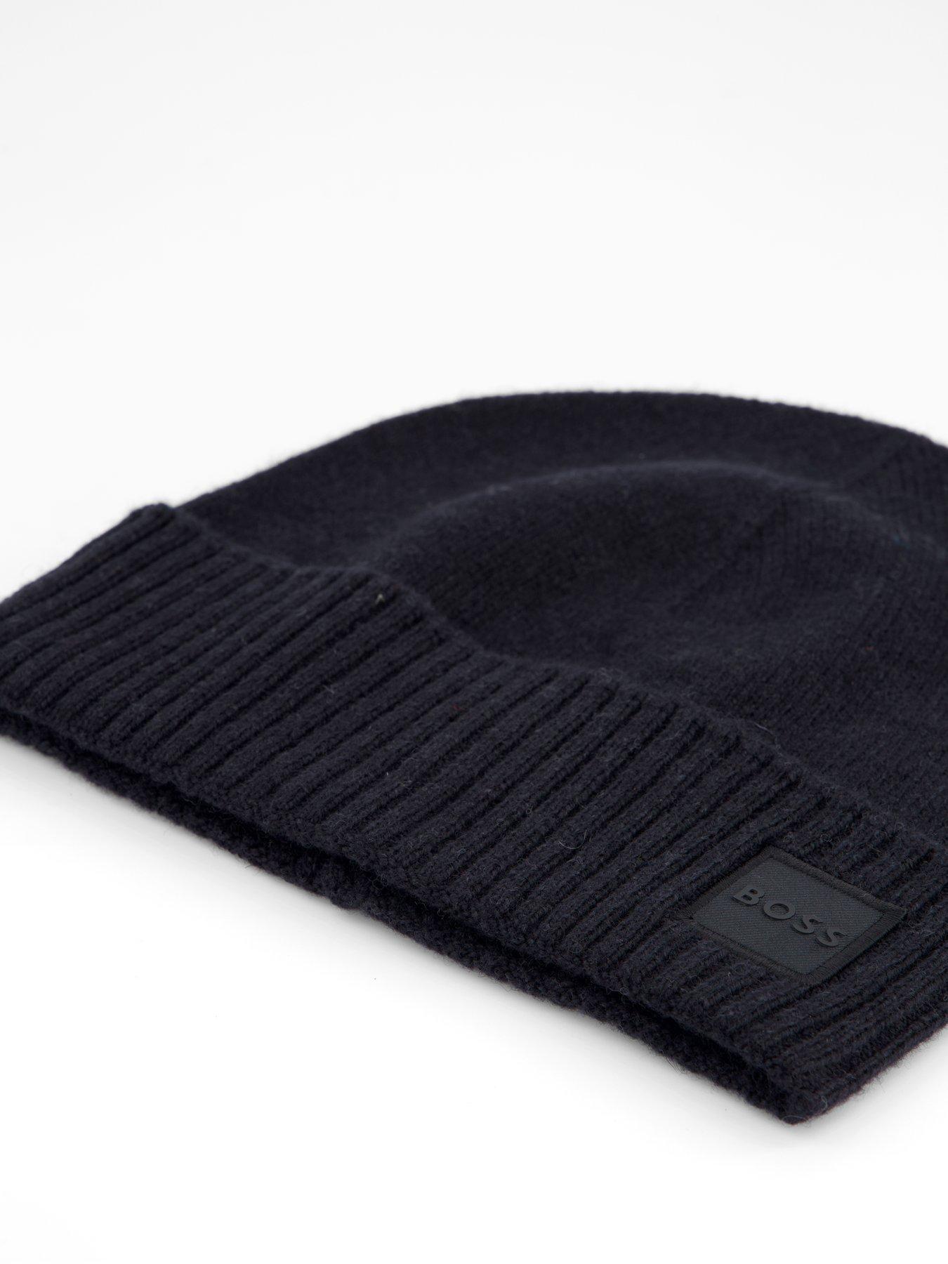 Image 3 of 4 of BOSS Akaio Side Tonal Logo Wool Beanie Hat - Grey