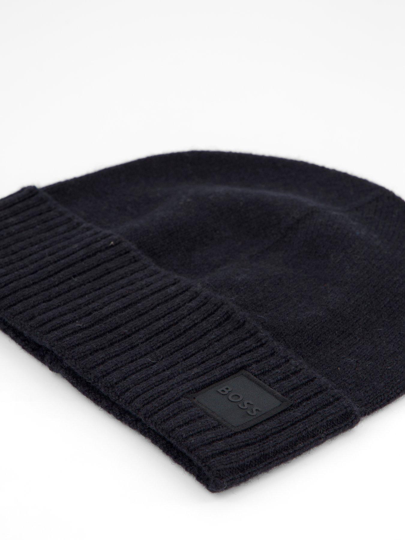 Image 4 of 4 of BOSS Akaio Side Tonal Logo Wool Beanie Hat - Grey