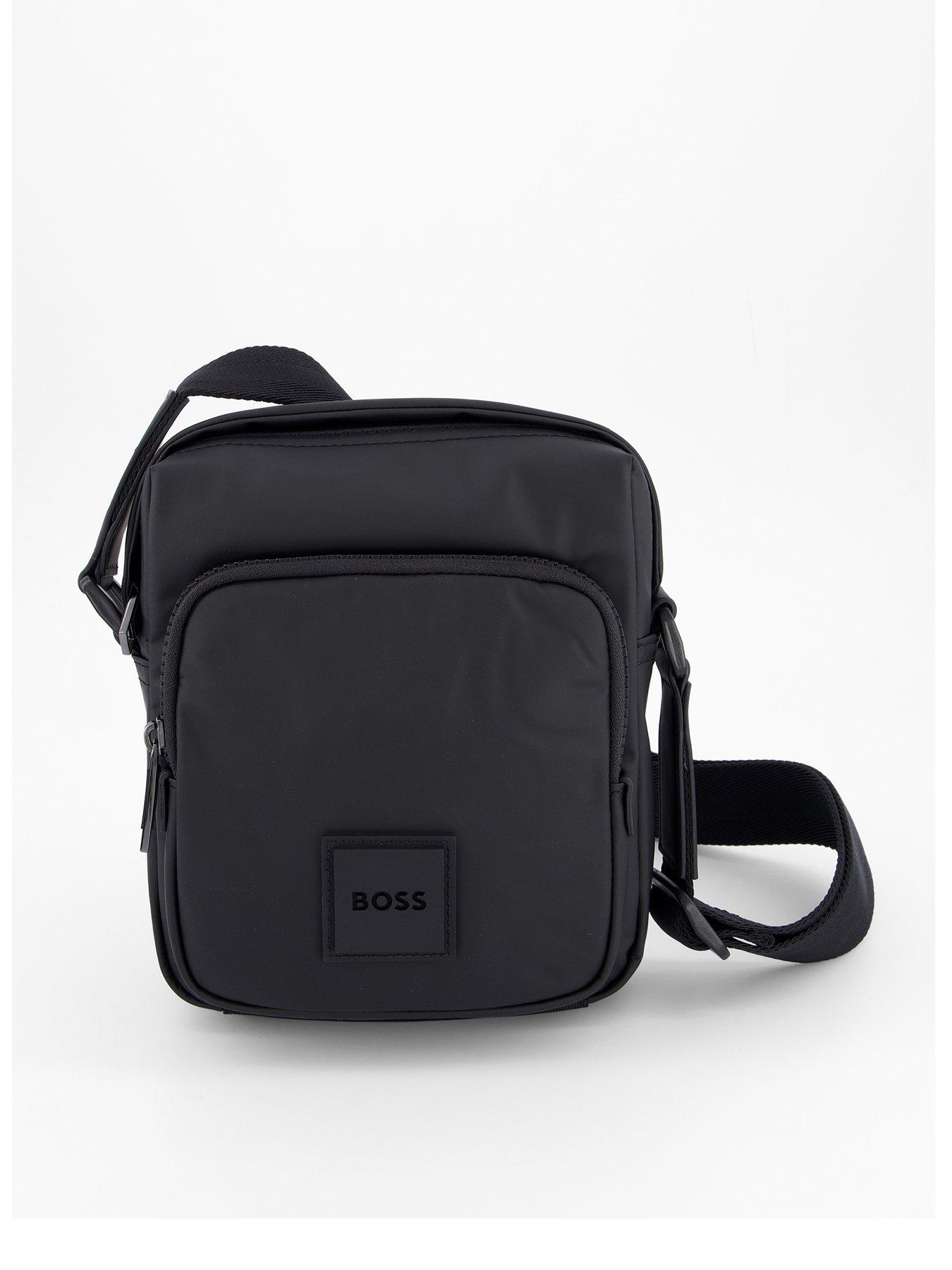 Image 1 of 4 of BOSS Oryo Rubberised Nylon Logo Crossbody - Black