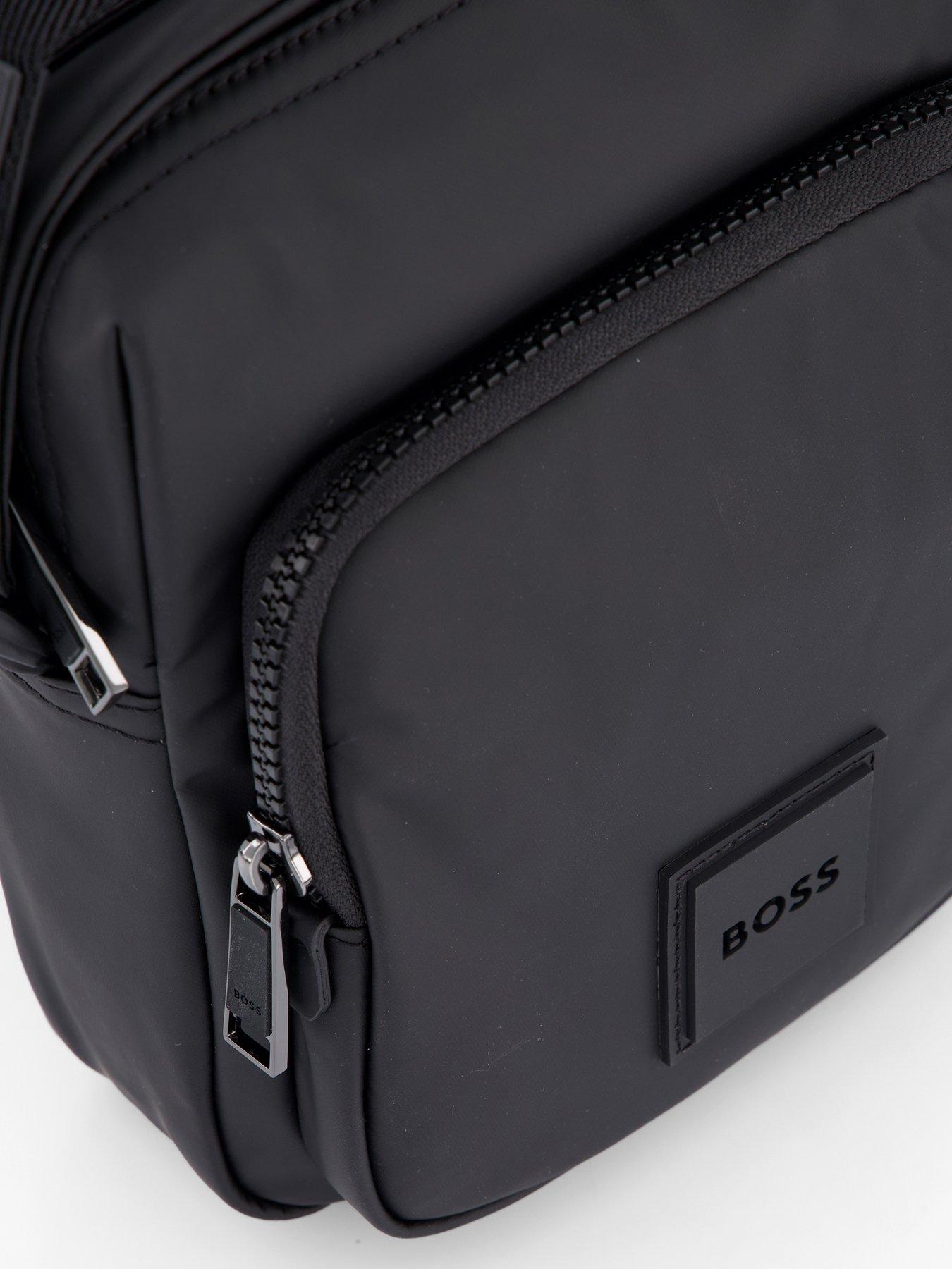 Image 3 of 4 of BOSS Oryo Rubberised Nylon Logo Crossbody - Black
