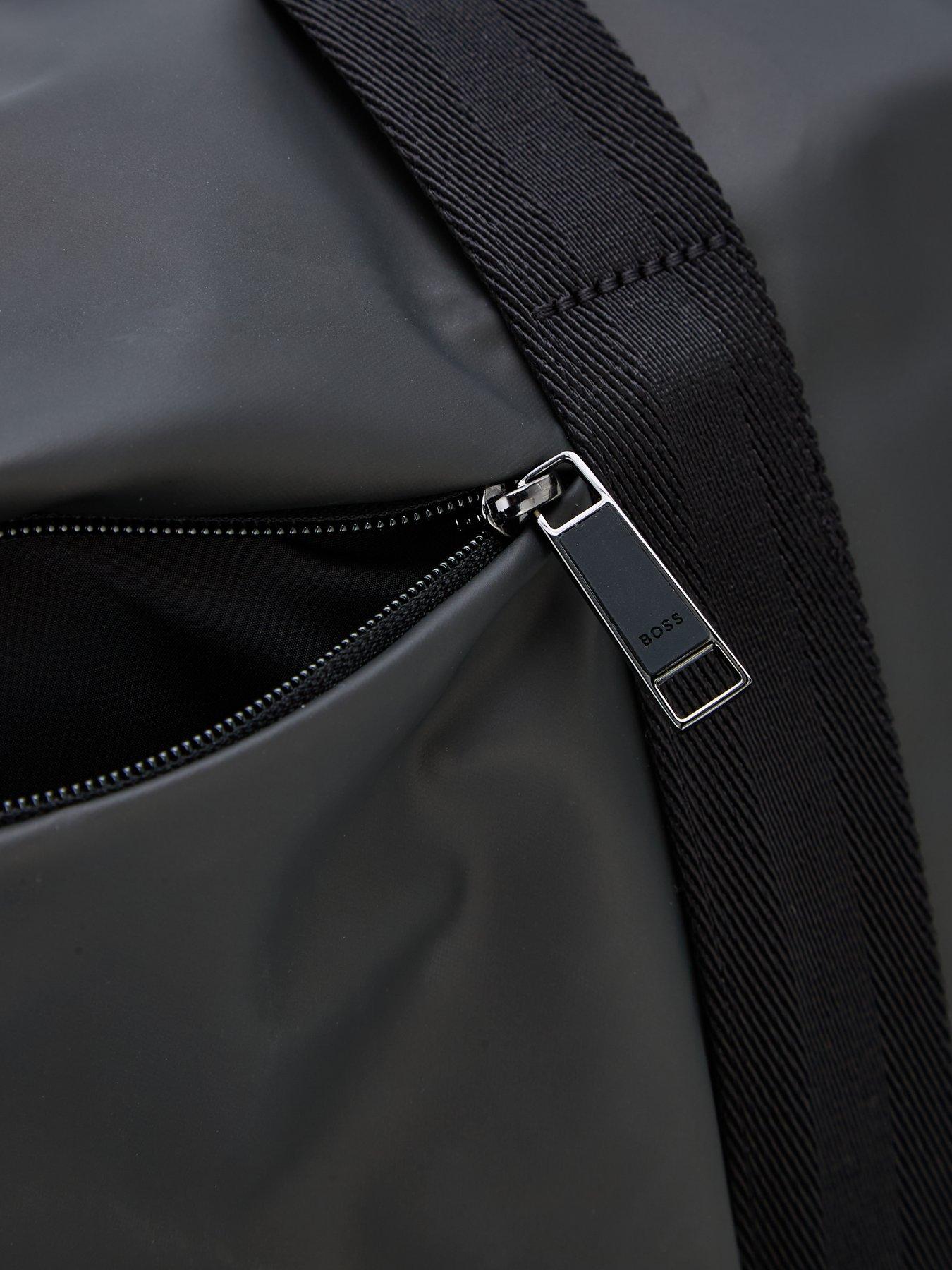 Image 4 of 5 of BOSS Oryo Rubberised Nylon Logo Holdall Bag - Black