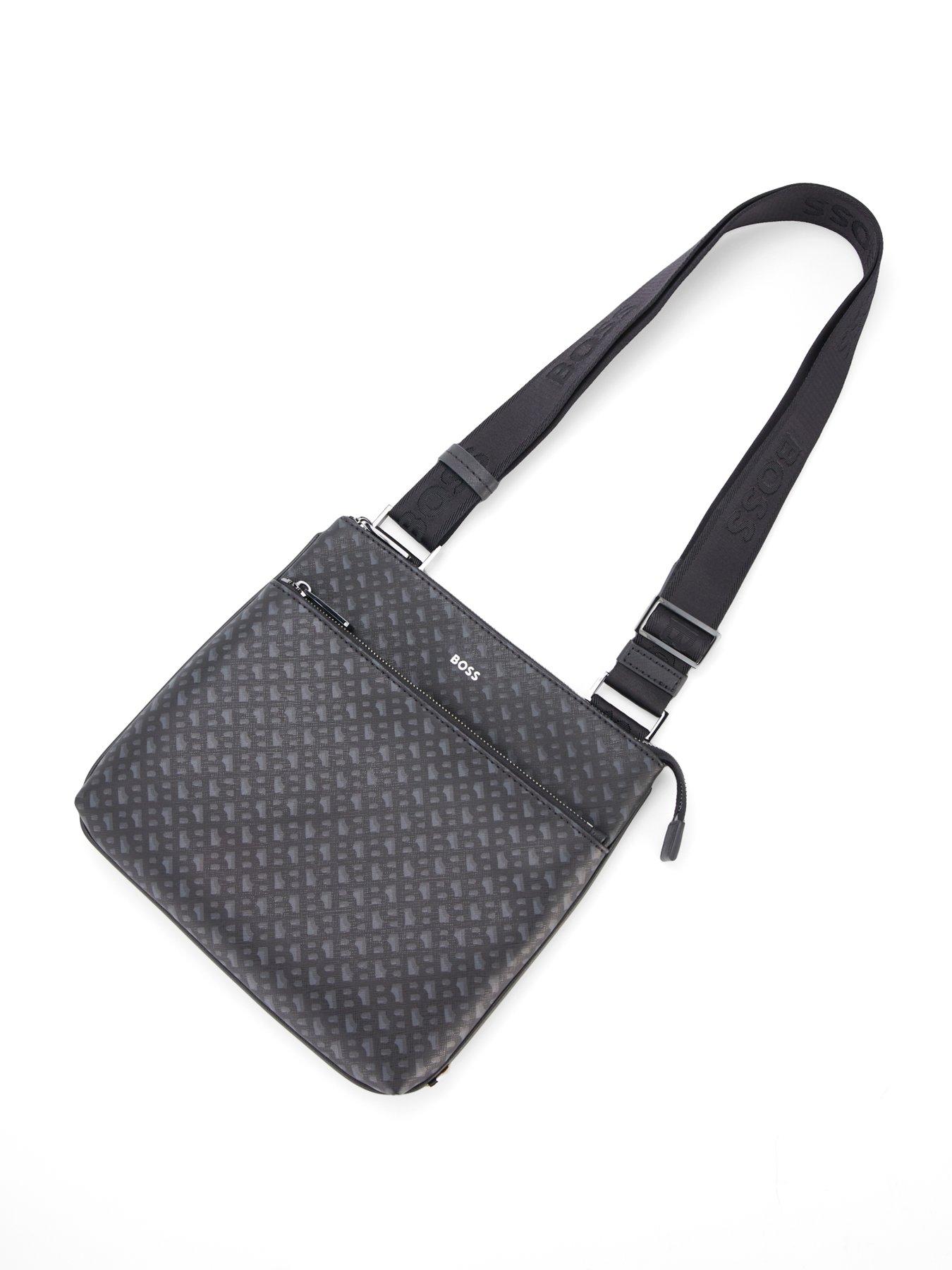 Image 2 of 4 of BOSS Zair Monogram Print Crossbody - Black