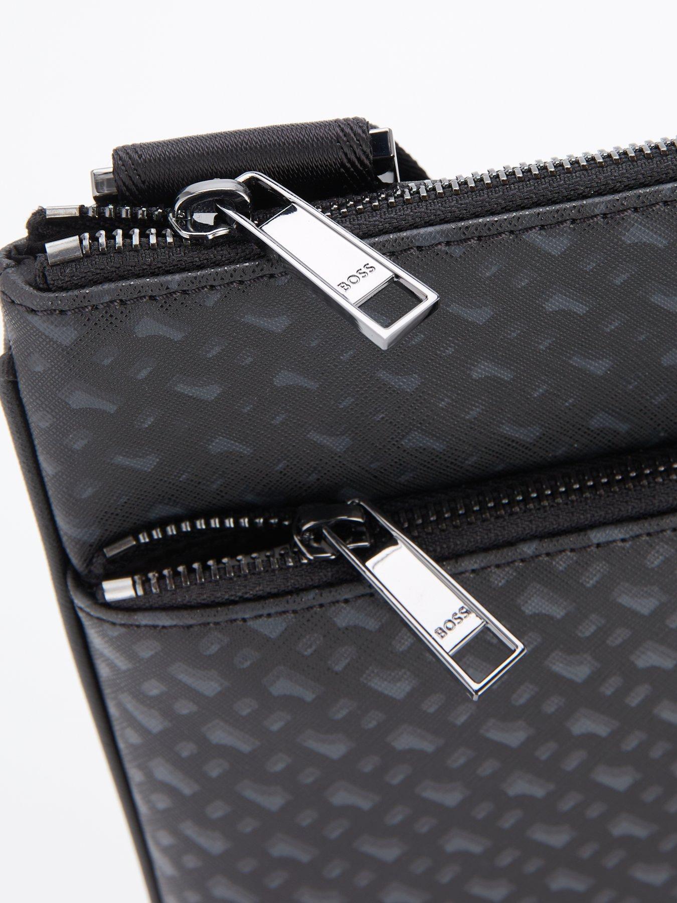 Image 4 of 4 of BOSS Zair Monogram Print Crossbody - Black