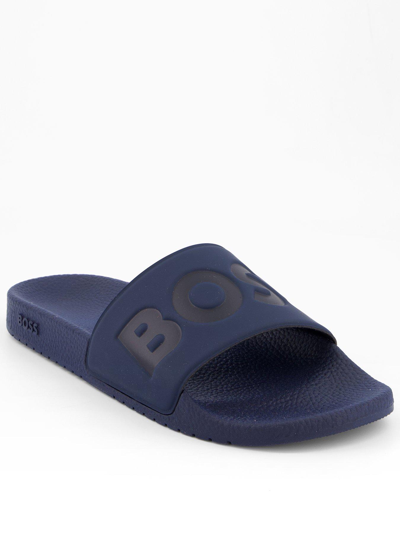 BOSS Aryeh Contrast Logo Slide - Navy