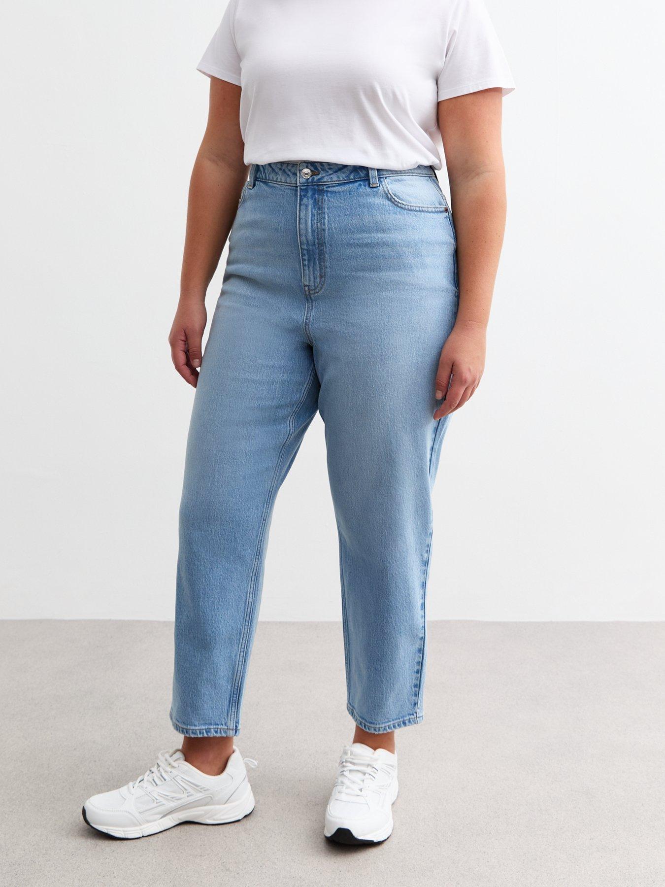 New Look Curves High Waist Mom Jeans - Light Blue