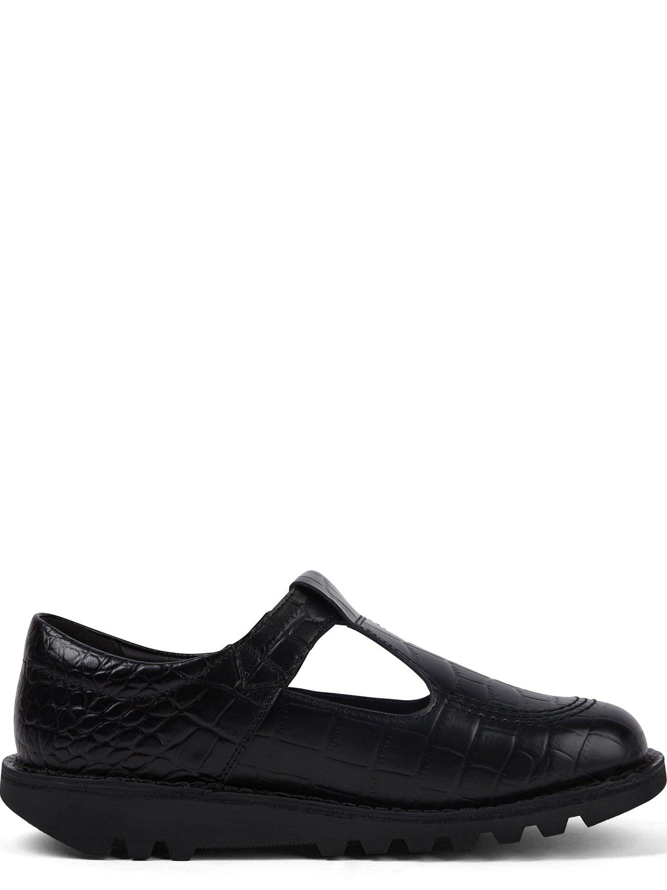 Image 5 of 7 of Kickers Kick T-bar Croc Leather Shoe - Black