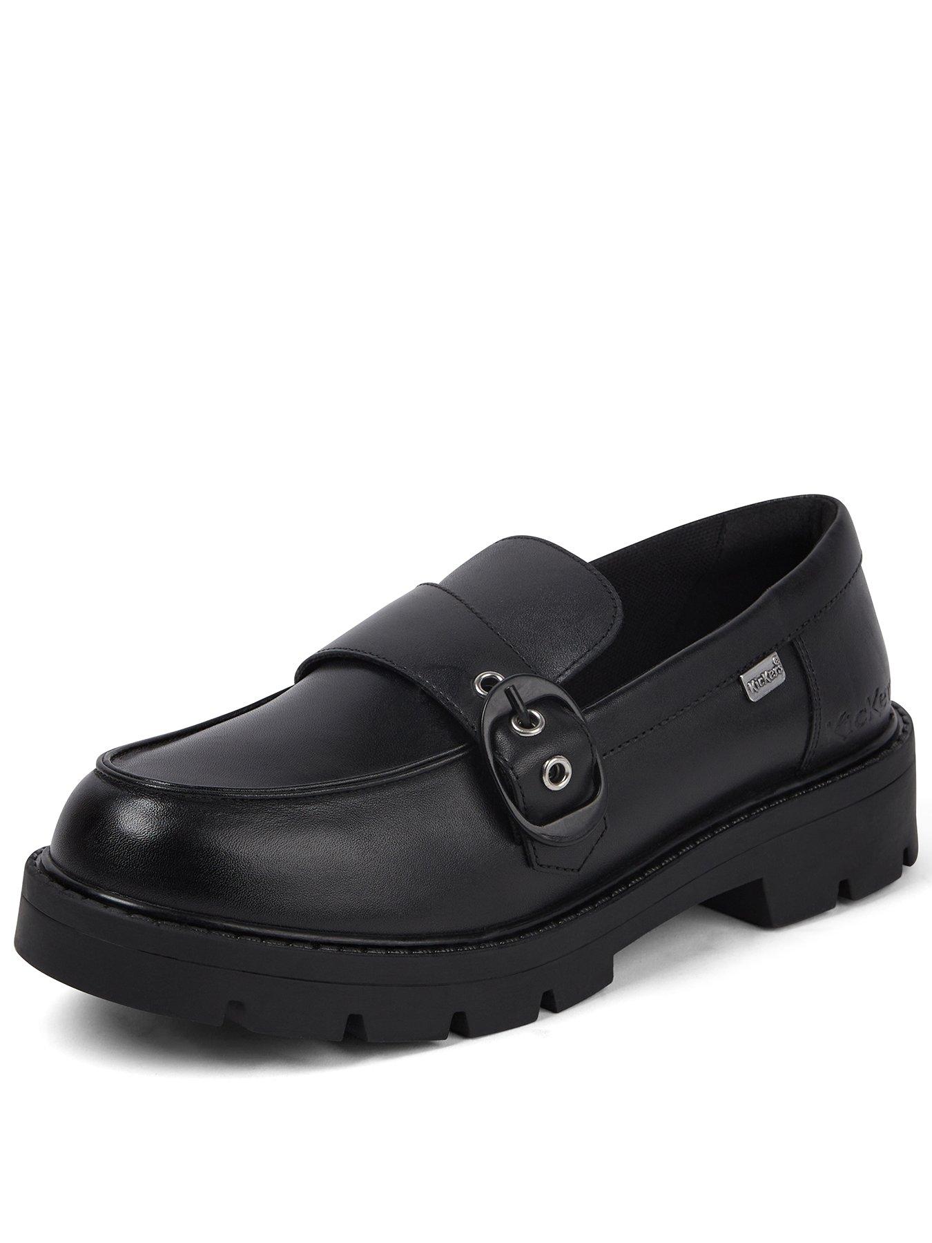 Kickers Kori Monk Strap Leather Shoe - Black
